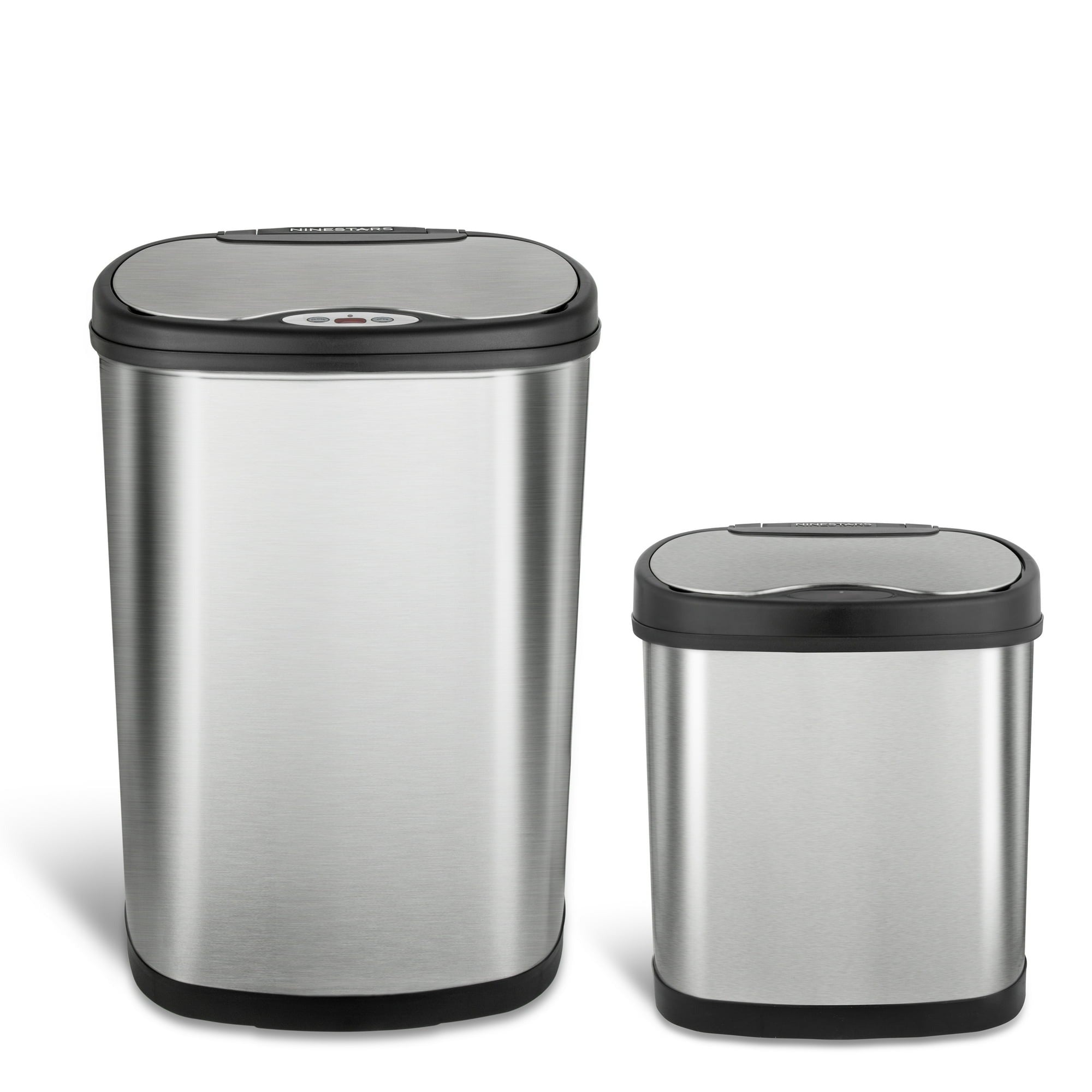 Nine Stars CB-DZT-50-13/12-13 13.2 Gallon & 3.2 Gallon Stainless Steel Motion Sensor Trash Cans