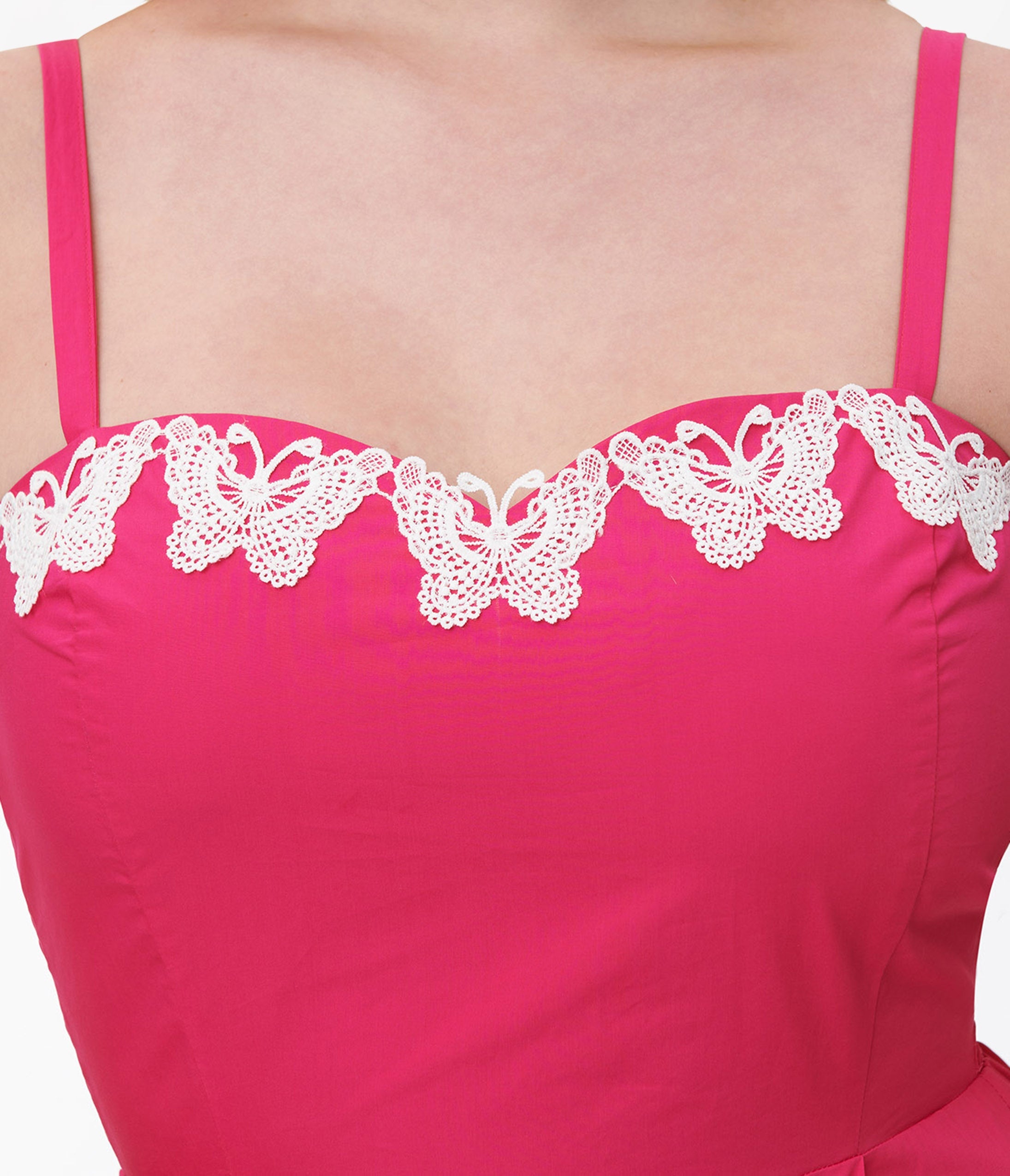 Unique Vintage 1950s Hot Pink & White Butterfly Ossining Romper