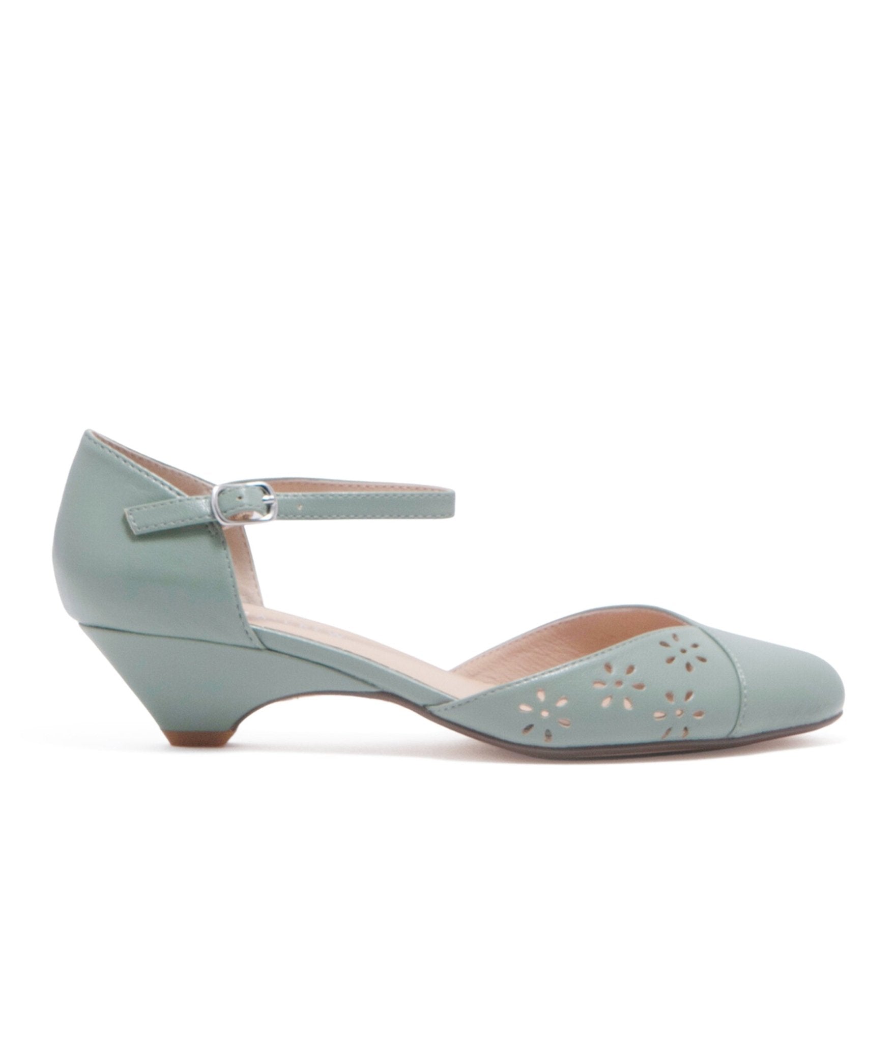 Chelsea Crew 1930s Mint Leatherette Eyelet Percy Heels