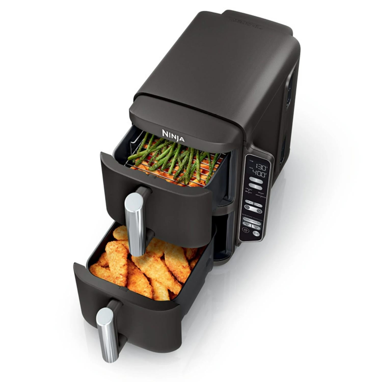 SharkNinja SL200 Ninja DoubleStack 8 Qt 4-in-1 2-Basket Air Fryer Space Saving Design