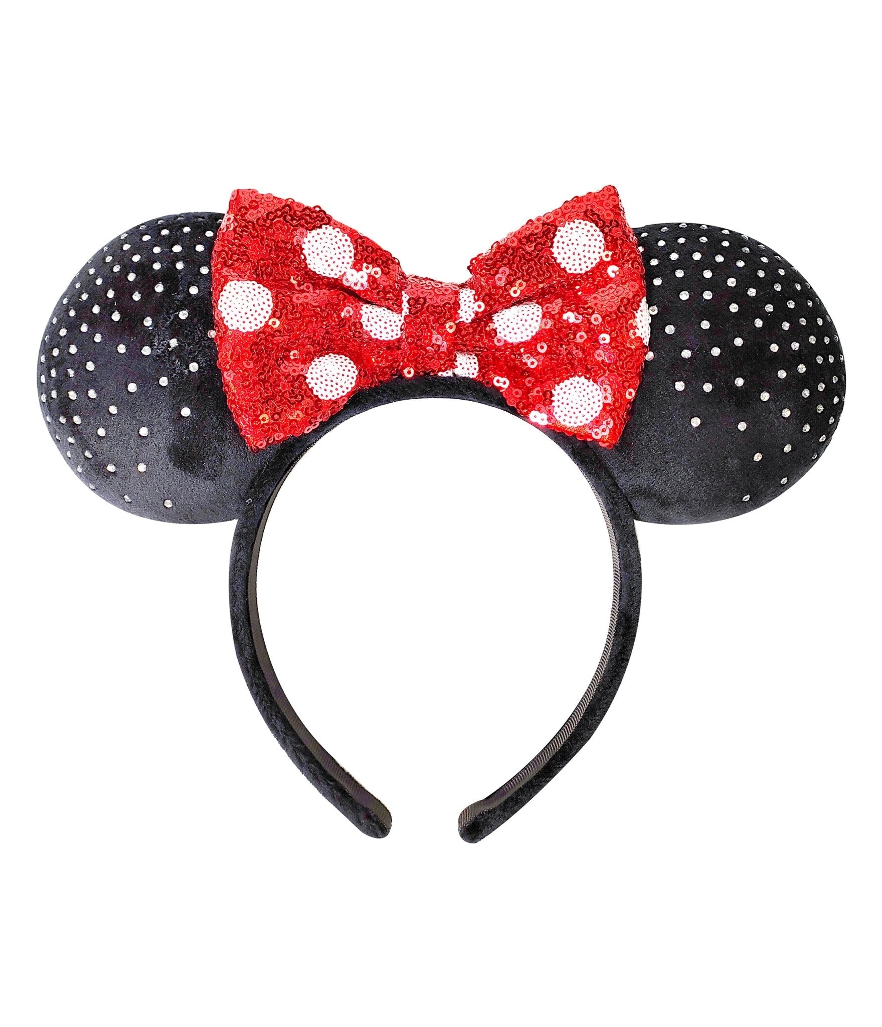 Minnie Mouse Black & Red Sequin Plush Headband