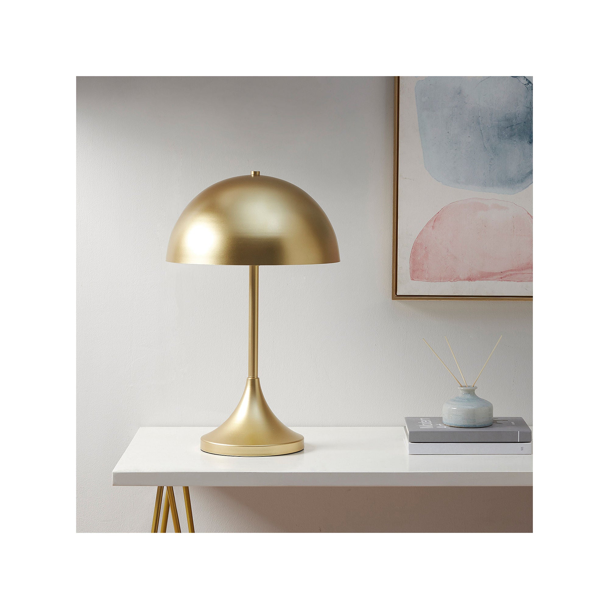 Ink + Ivy Ink+Ivy Bryson Dome-Shaped 2-Light Metal Table Lamp - GOLD ONE SIZE