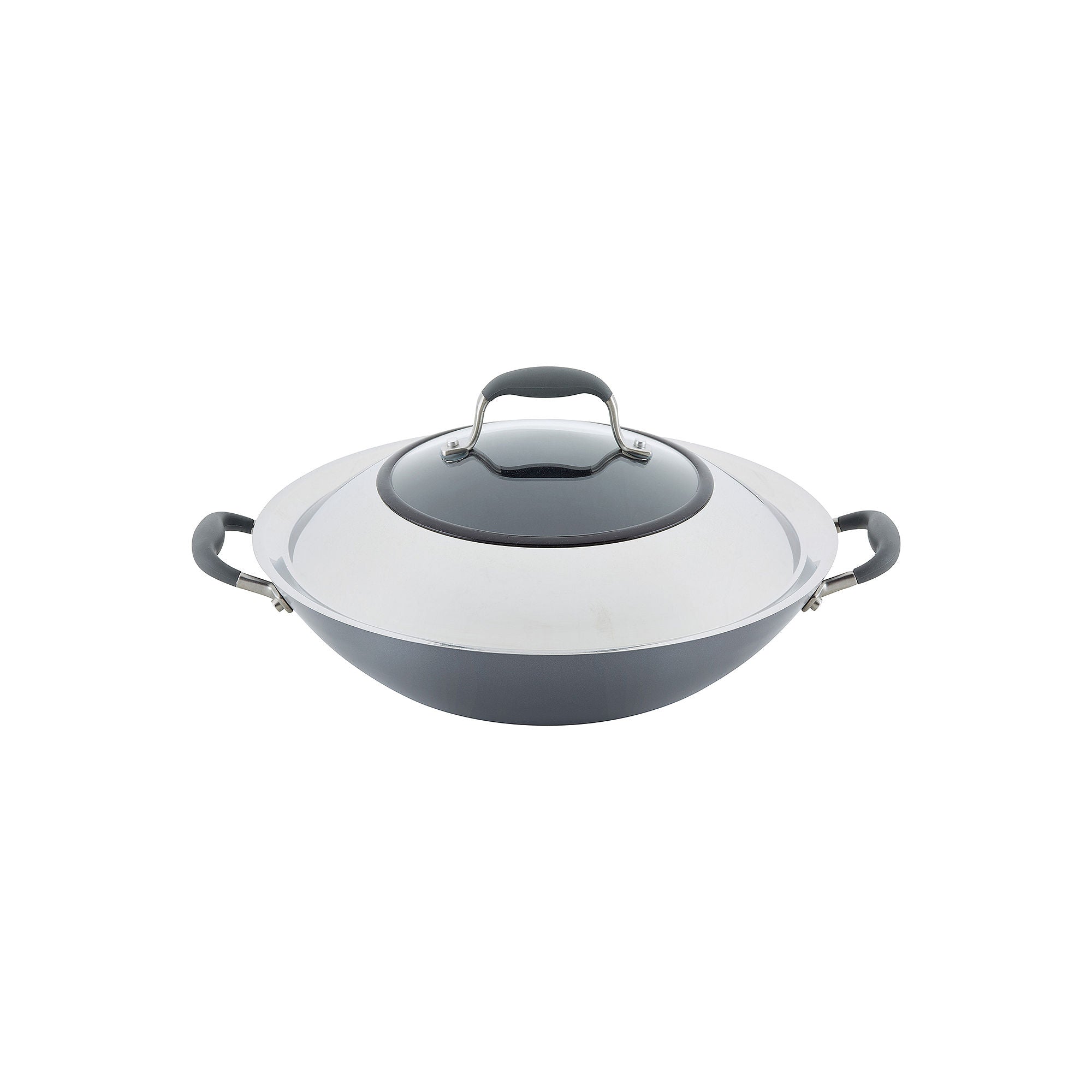 Anolon Advanced Home Hard Anodized 14 Wok With Lid And Side Handles - MOONSTONE ONE SIZE