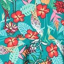 Teal & Multicolor Tropical Floral Print Preston Swing Dress