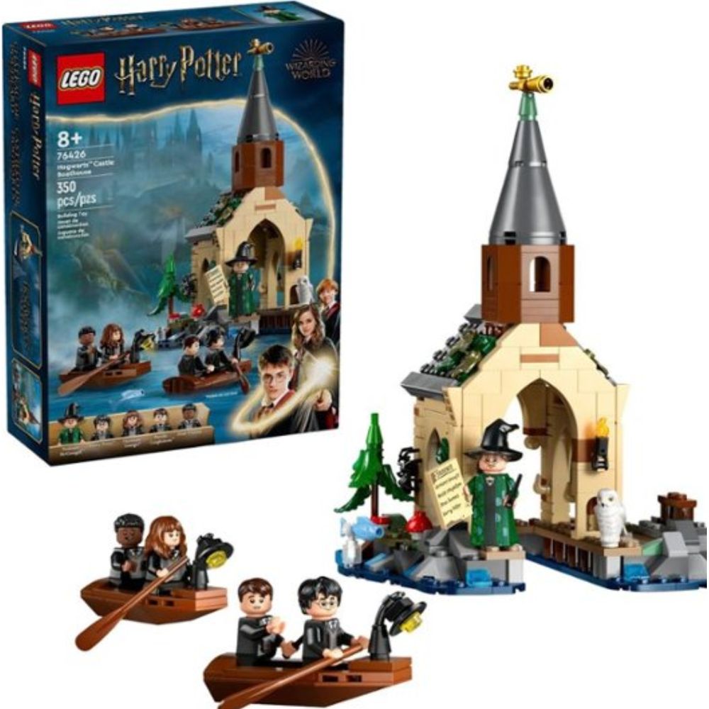 LEGO 6470520 Harry Potter Hogwarts Castle Boathouse, Fantasy Harry Potter Toy for Boys and Girls with 2 Buildable Boats and 5 Minifigures, Castle Toy Birthday Gift Idea for Kids Ages 8 and Up, 76426