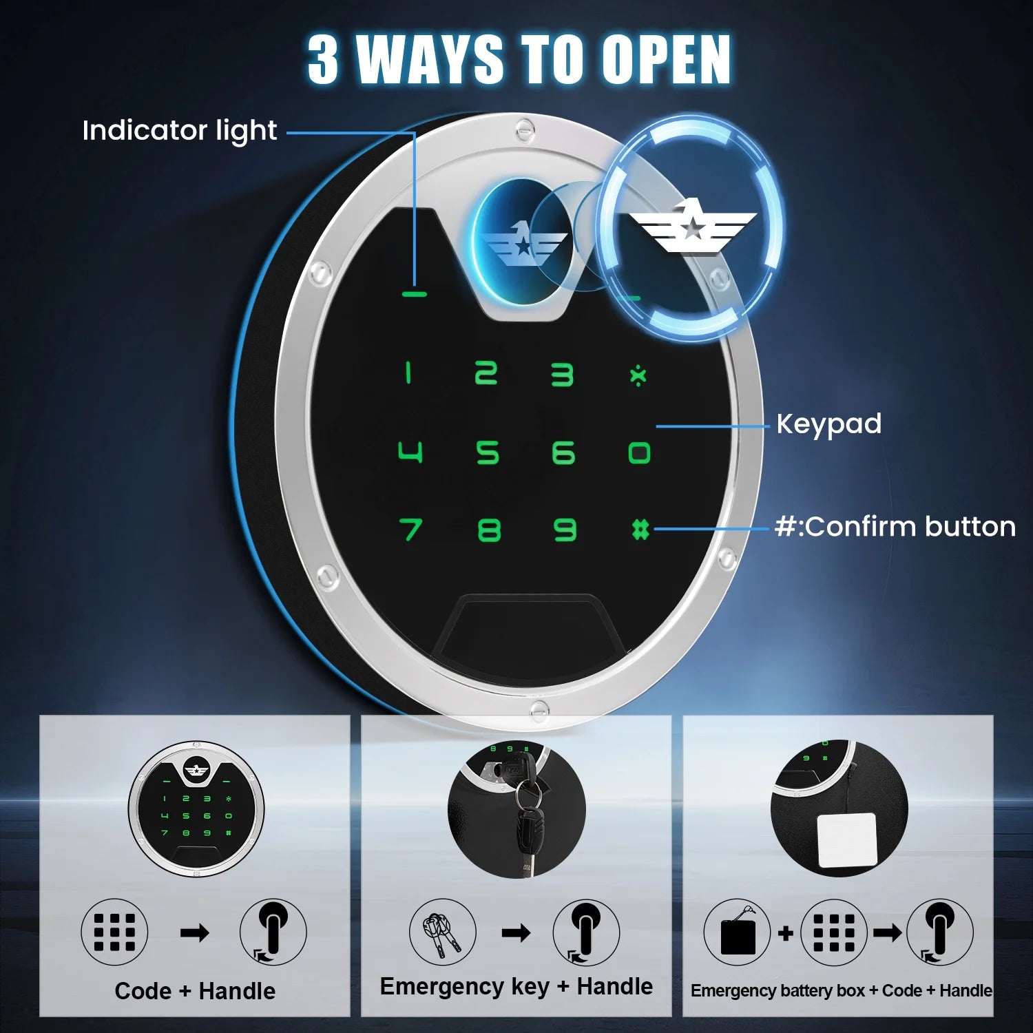 Omethey Digital Quick Access 4-5 Gun Safe, Fireproof & Waterproof