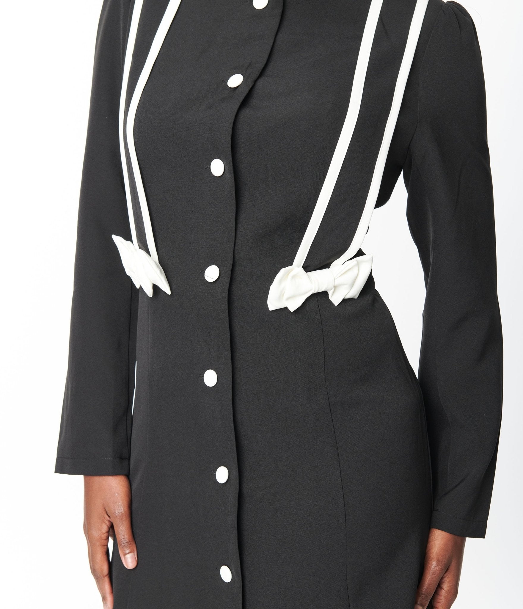 1970s Black & White Bow Coat