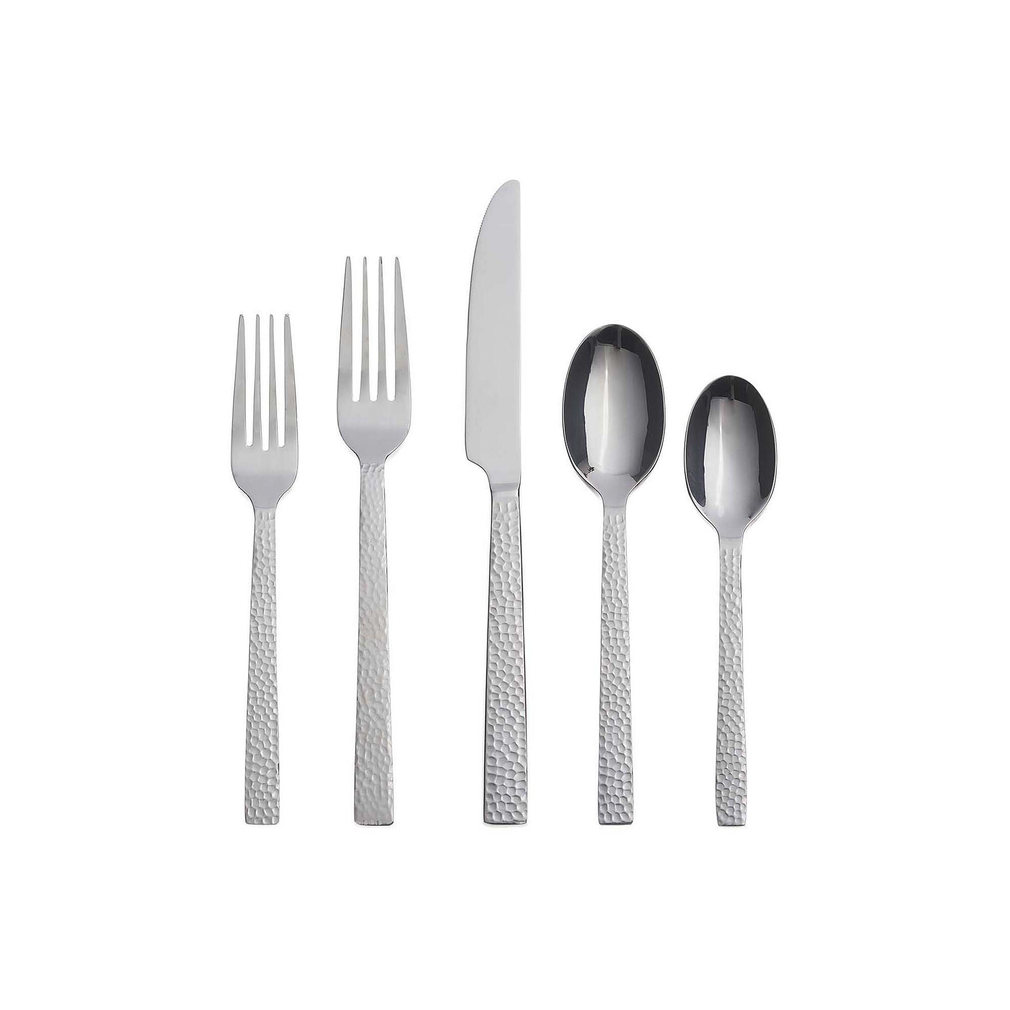 Oneida Chefs Table Hammered 45-Pc. Flatware Set - SILVER ONE SIZE