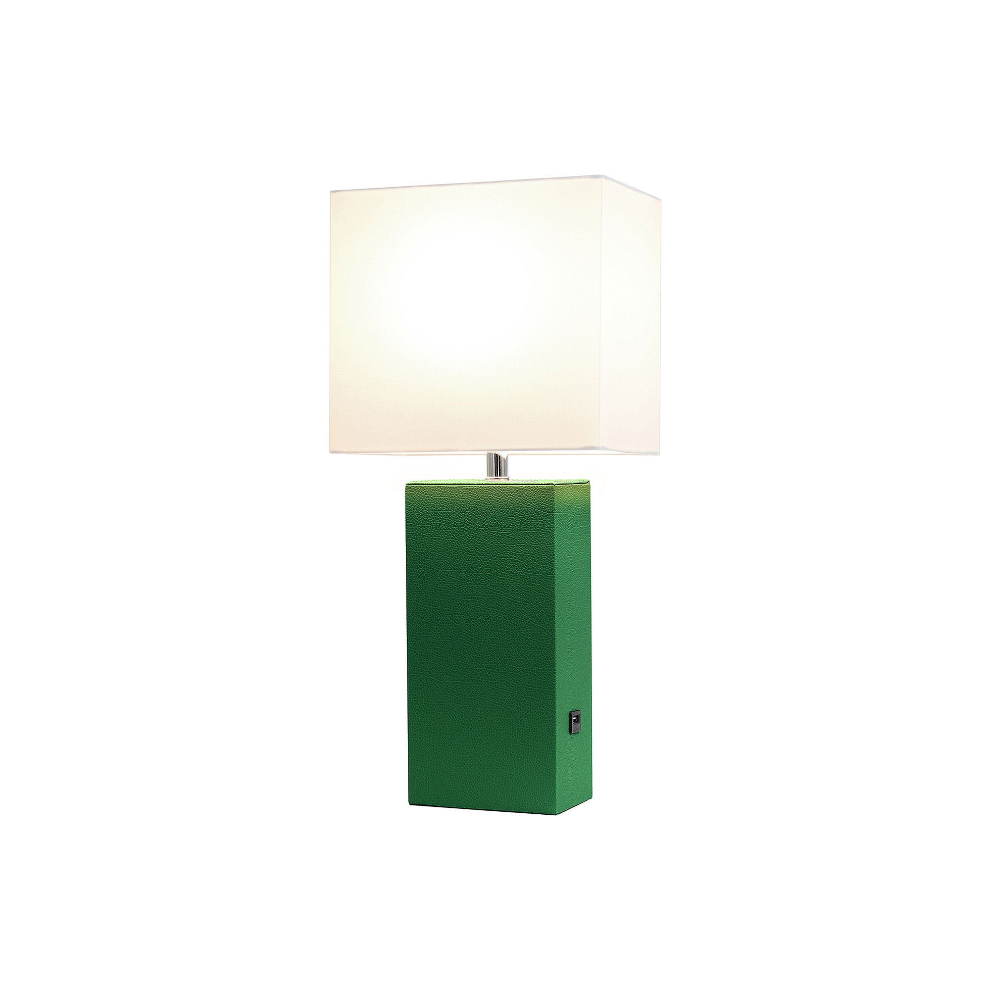 Asstd National Brand Modern Leather Table Lamp With Usb - GREEN ONE SIZE