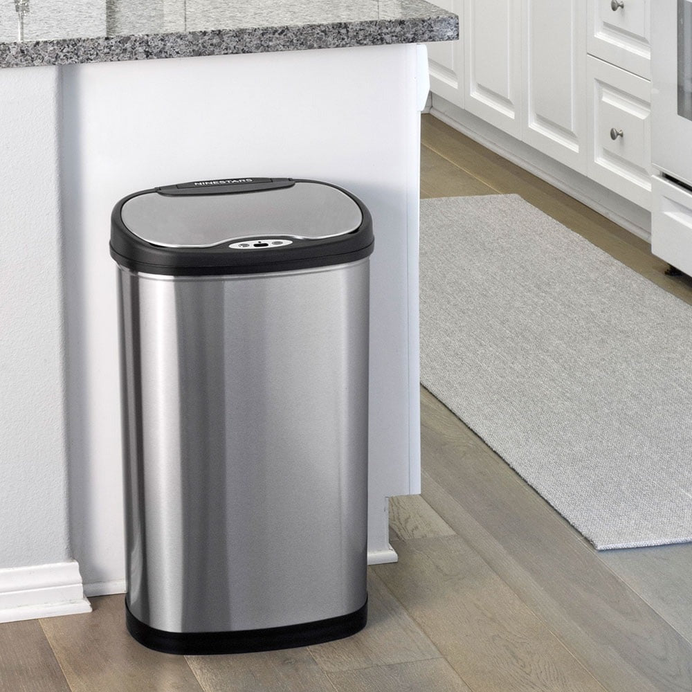 Nine Stars CB-DZT-50-13/12-13 13.2 Gallon & 3.2 Gallon Stainless Steel Motion Sensor Trash Cans