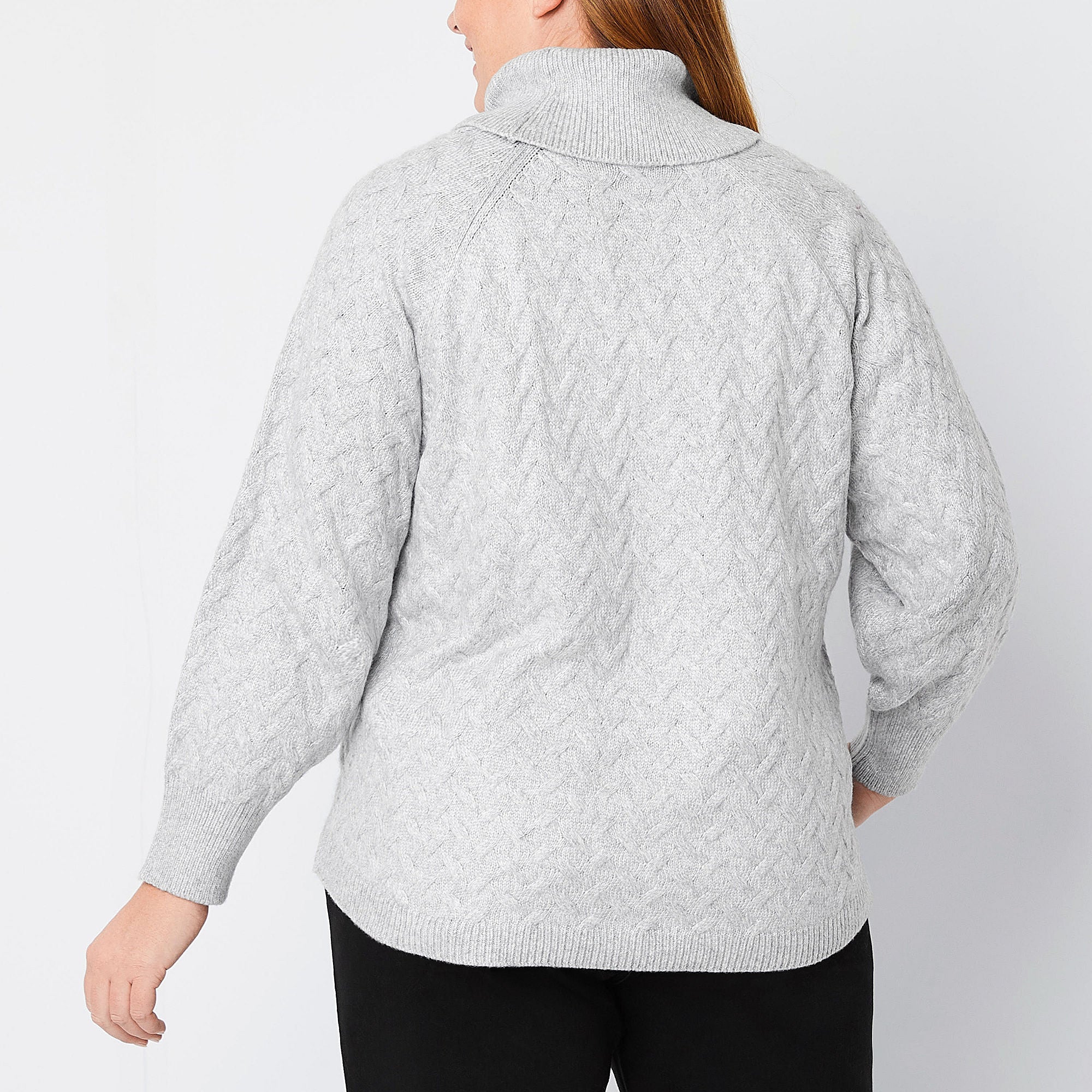 St. John's Bay Plus Womens Hooded Sweater, 3X, Lt Heather Gray - Machine Wash