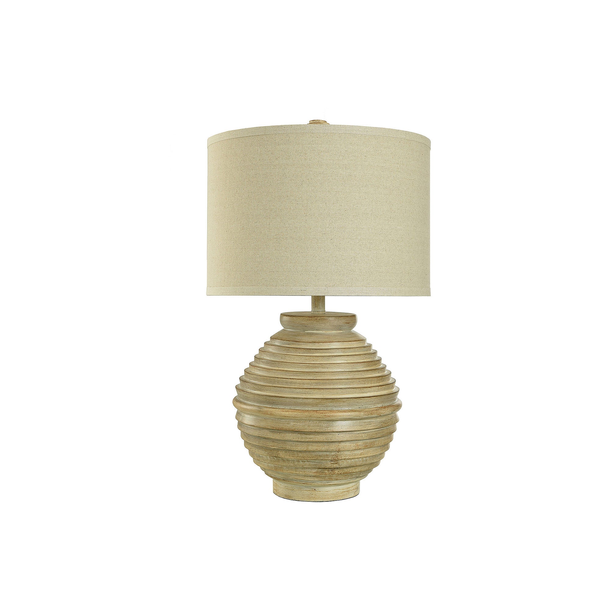 Collective Design By Stylecraft Round Stacked Wood Table Lamp TL211519JCADS - MEDIUM WOOD TONE ONE SIZE