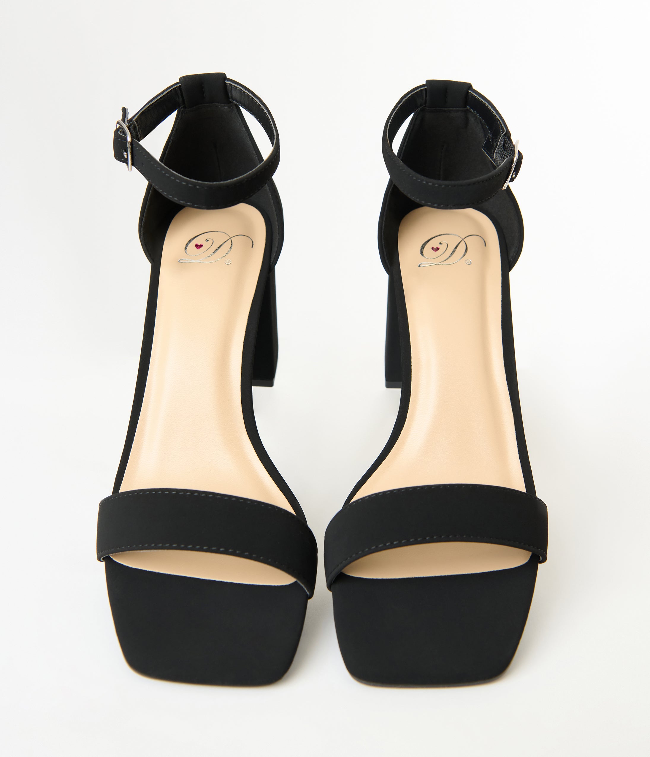 Black Suede Heeled Sandals