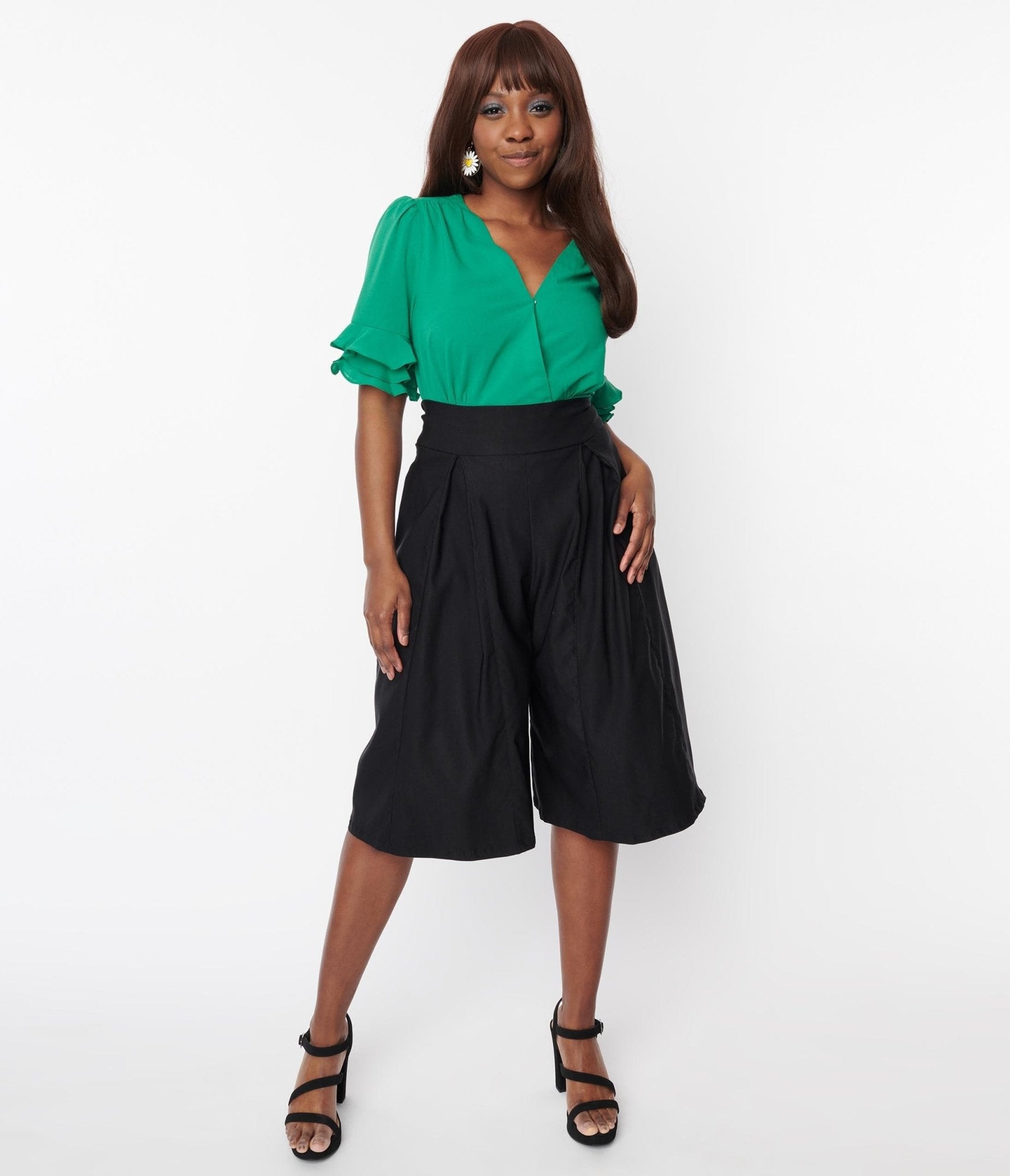 Black Wide Leg Abigail Culotte Pants