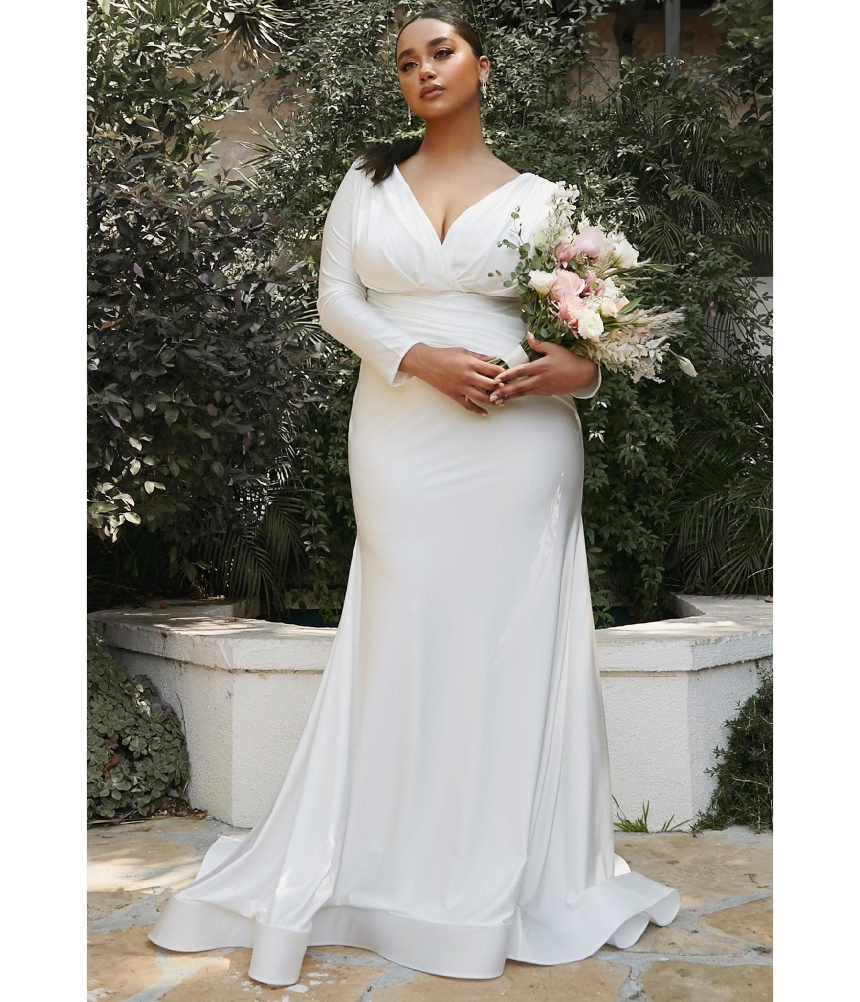 Plus Size White Mermaid Bridal Gown