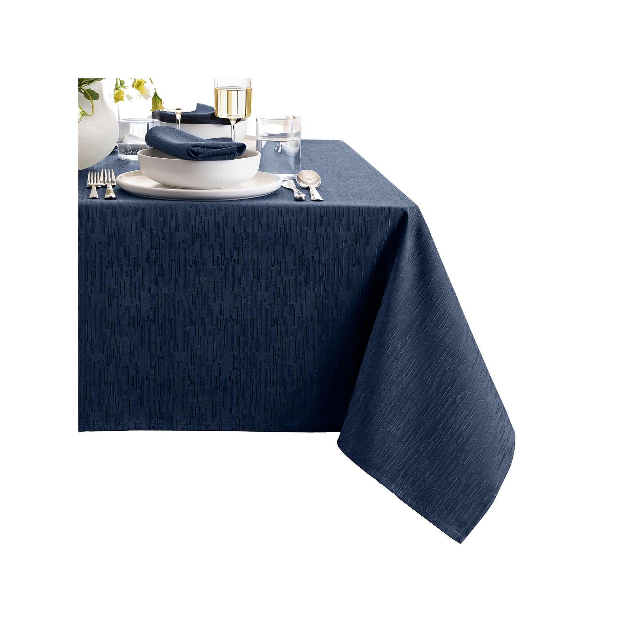 Elrene Home Fashions Water & Stain Resistant Continental Tablecloth - NAVY ONE SIZE