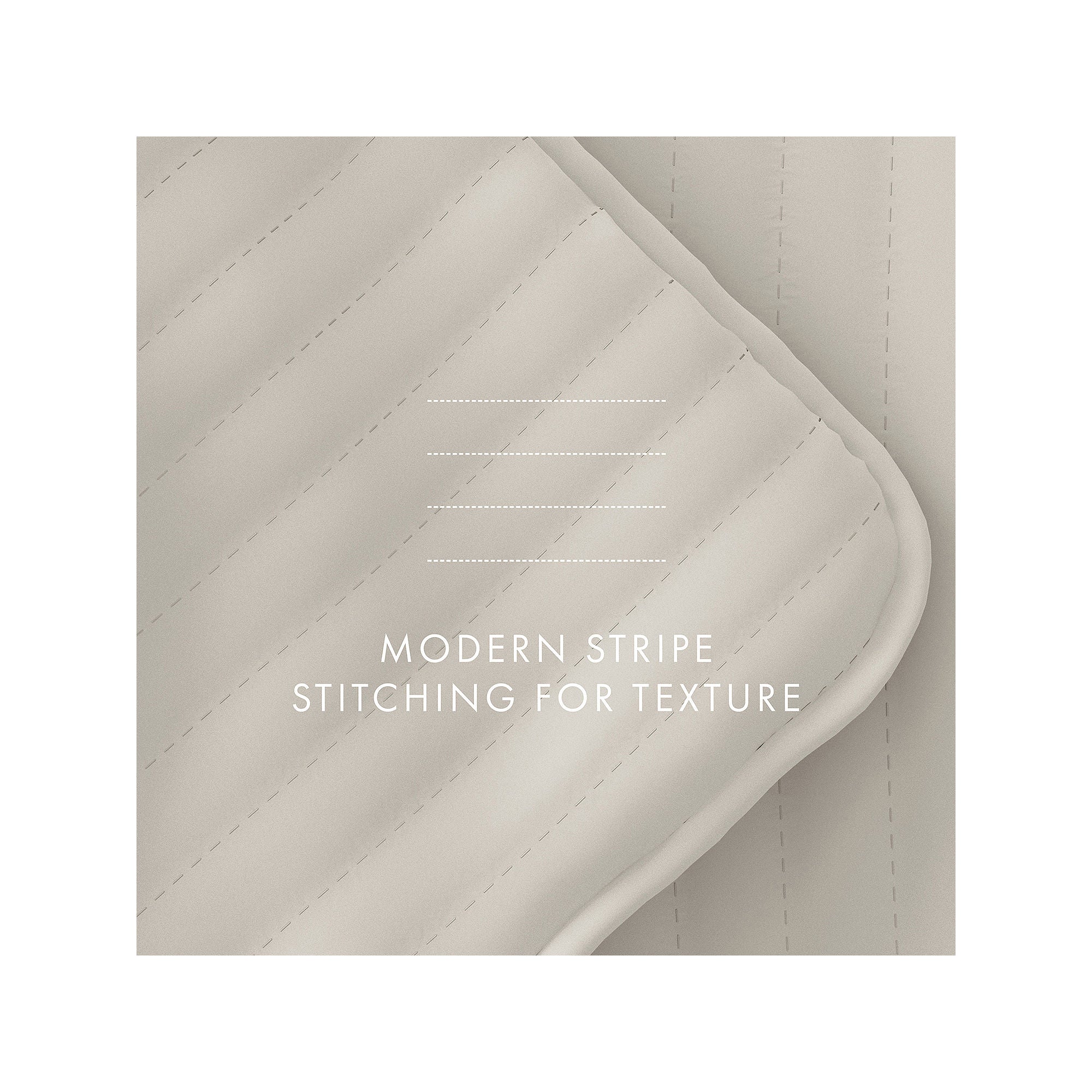 Casual Comfort Stripe Stitch Quilt Set - NATURAL ONE SIZE