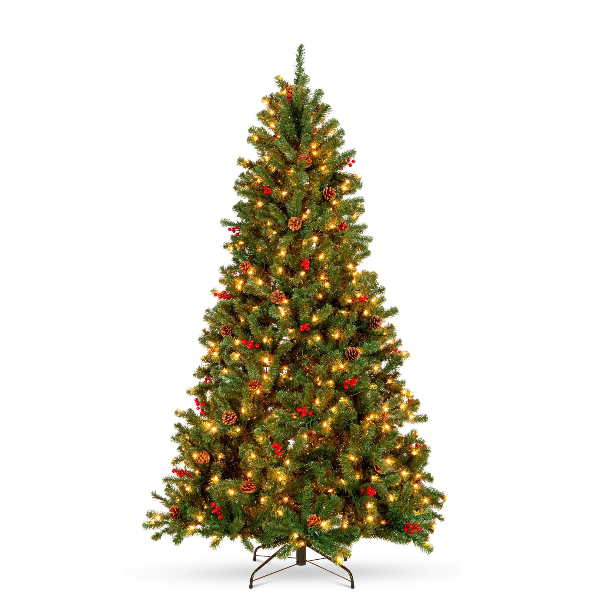 Best Choice SKY5971 Pre-Lit Pre-Decorated Holiday Spruce Christmas Tree w/ Tips, Lights, Metal Base