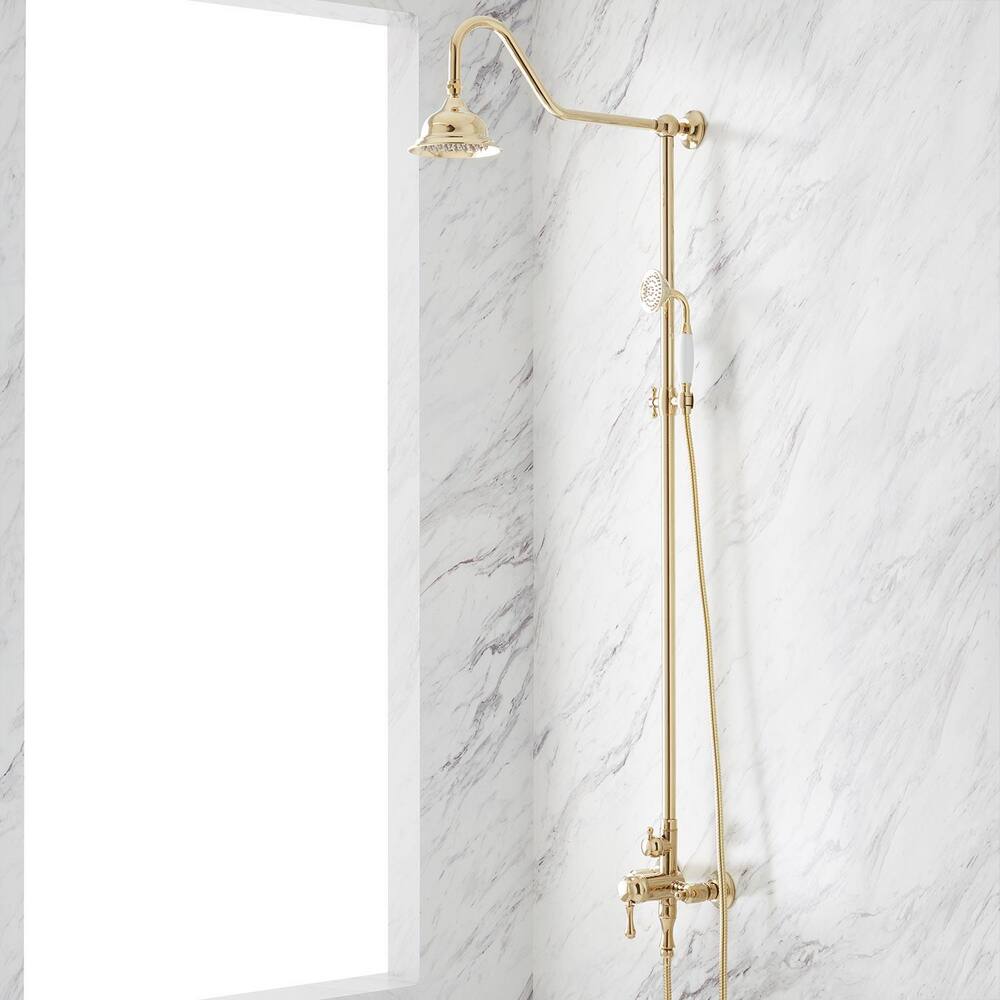 Signature Hardware 424432 Alliston Pressure Balanced Shower System with Shower Head, Hand Shower , Polished Brass