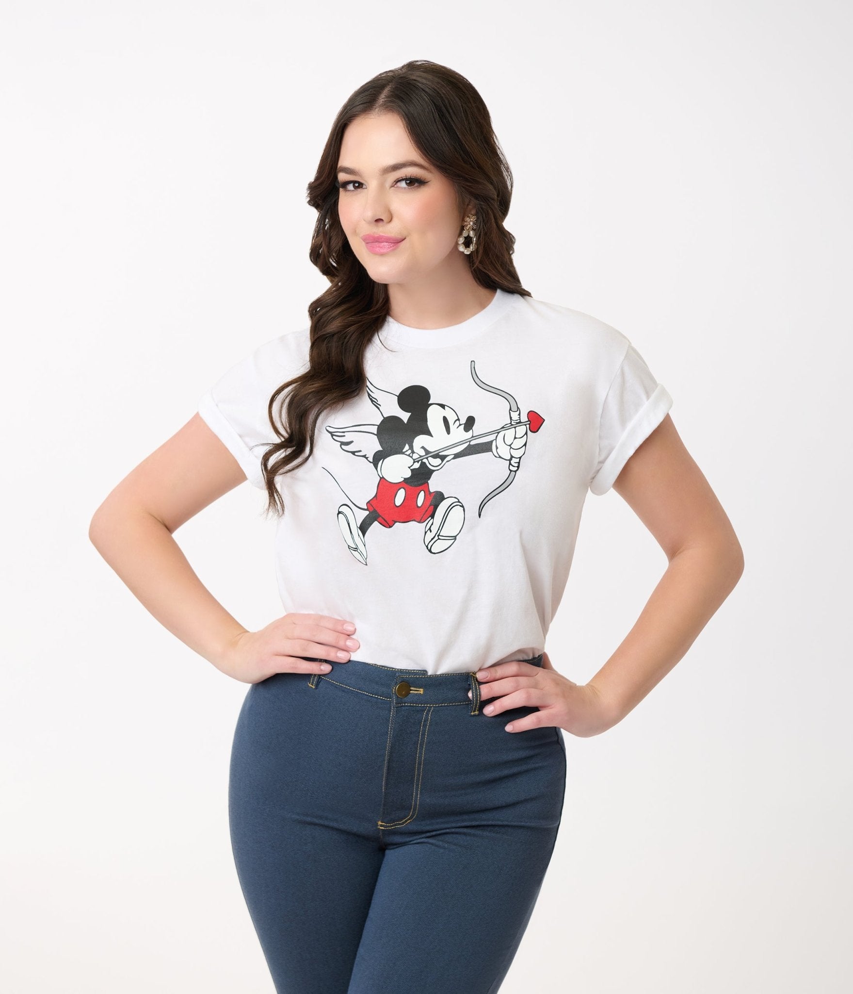 Disney Valentine's Day Collection by Unique Vintage Cupid Mickey Unisex Graphic Tee