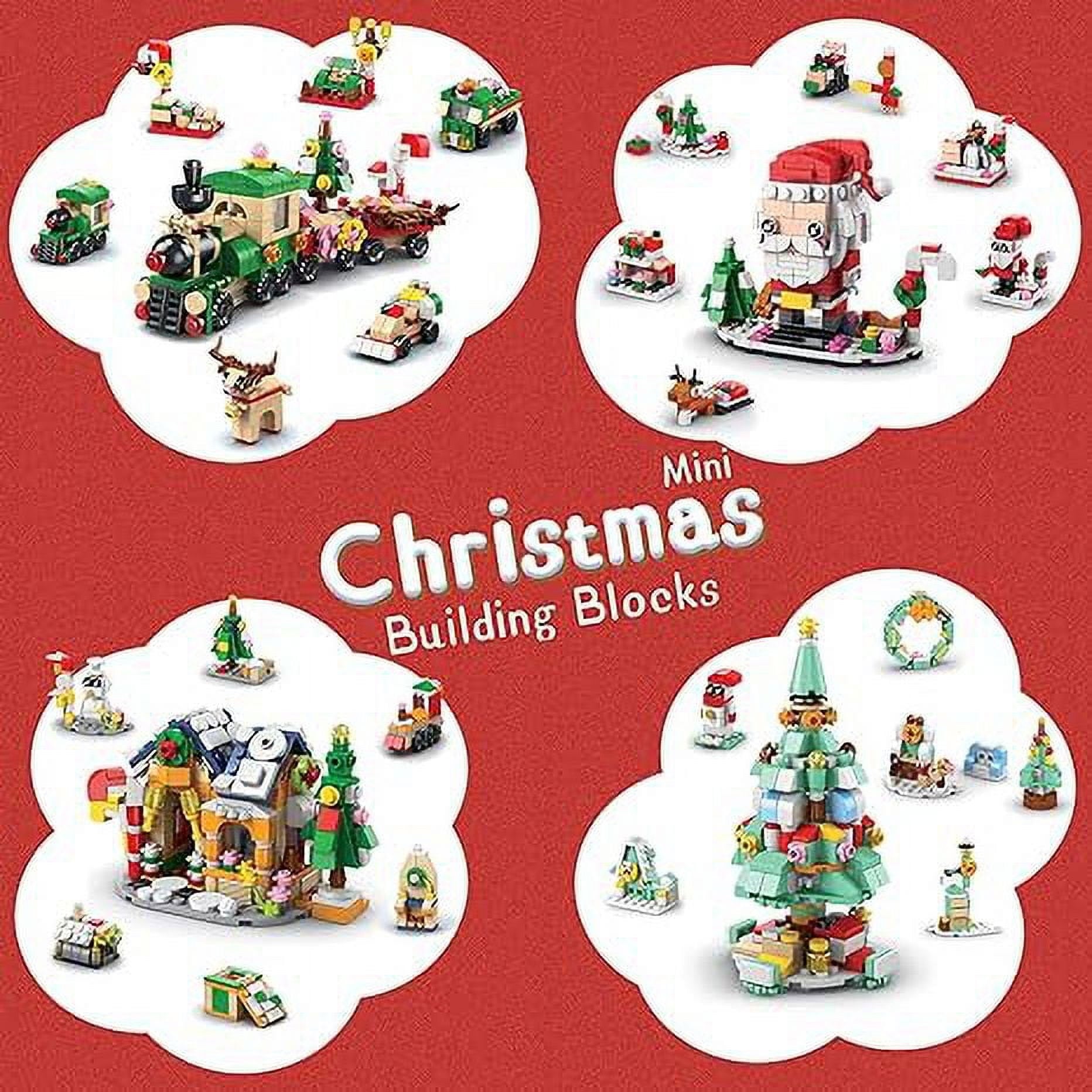 LELEBROTHER 8887 Christmas Building Blocks Set 24 Days Countdown Calendar Toys for Kids, 1122 Pcs