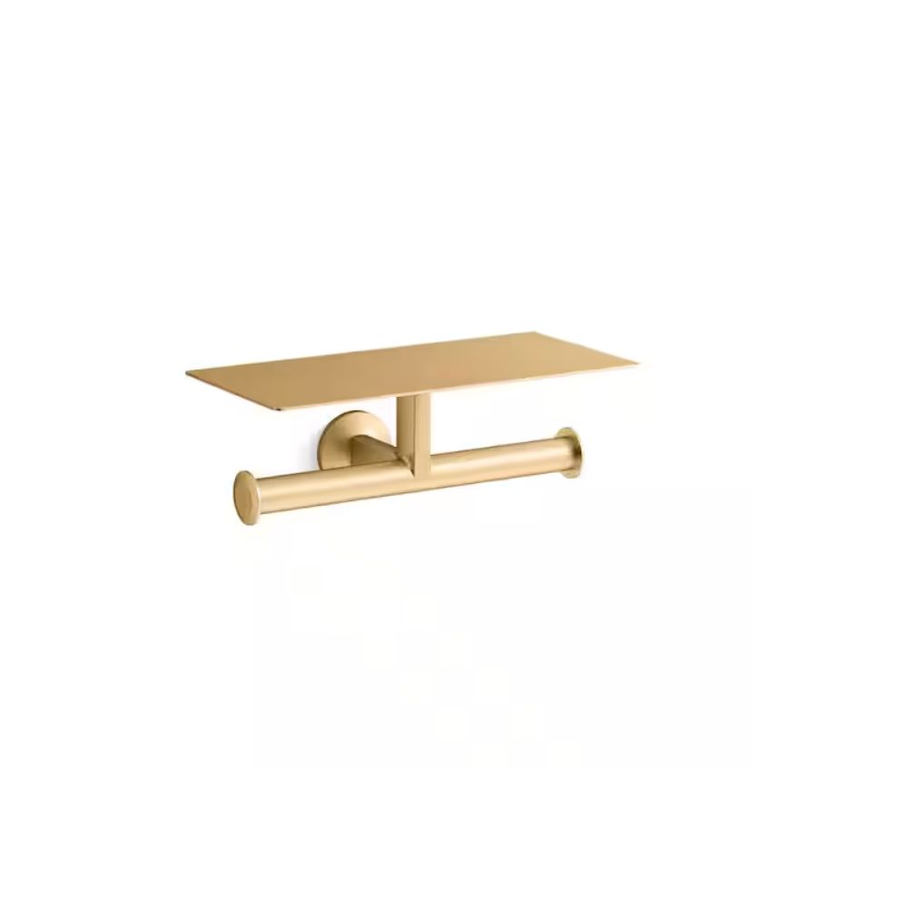 Kohler 78384-2MB Wall Mounted Toilet Paper Holder, Vibrant Brushed Moderne Brass