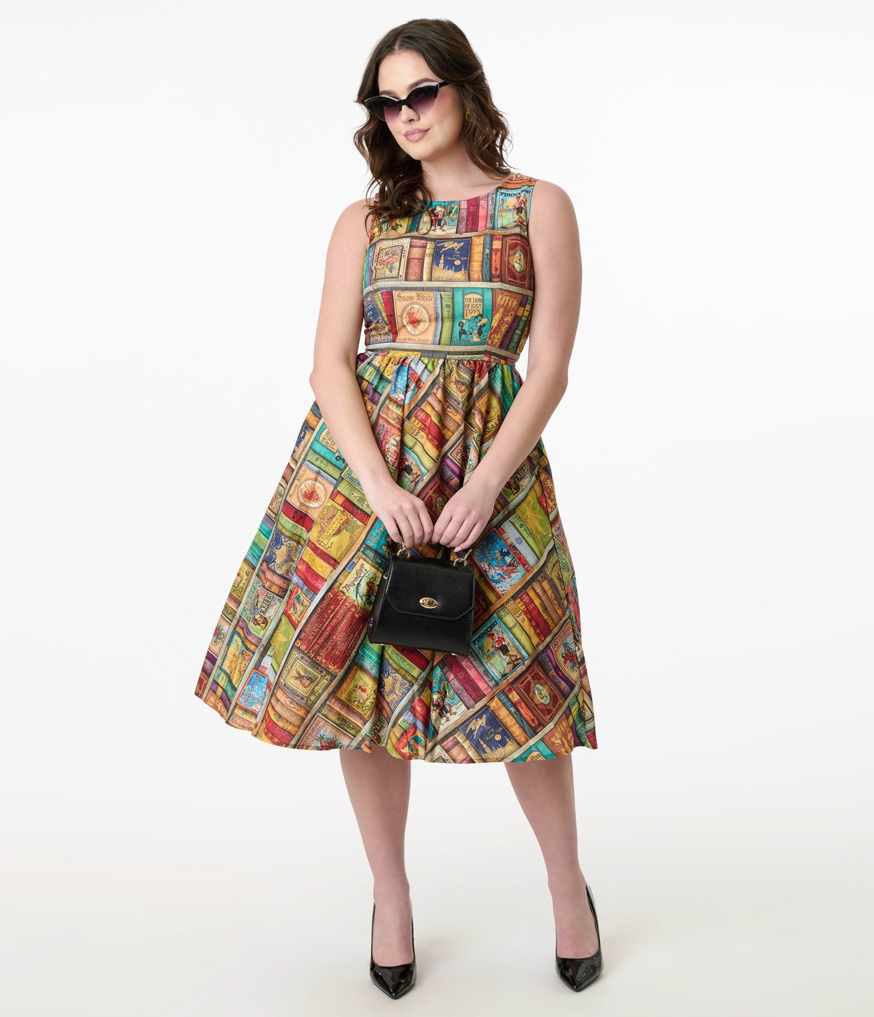 Retrolicious Multicolor Fairytales Midi Dress