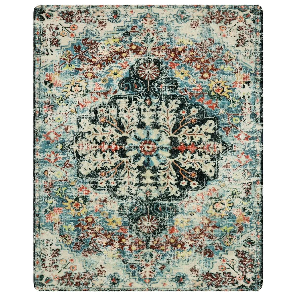 Moynesa WT-H53-640LLSALD-274X366 9'x12' Teal Bohemian Area Rug