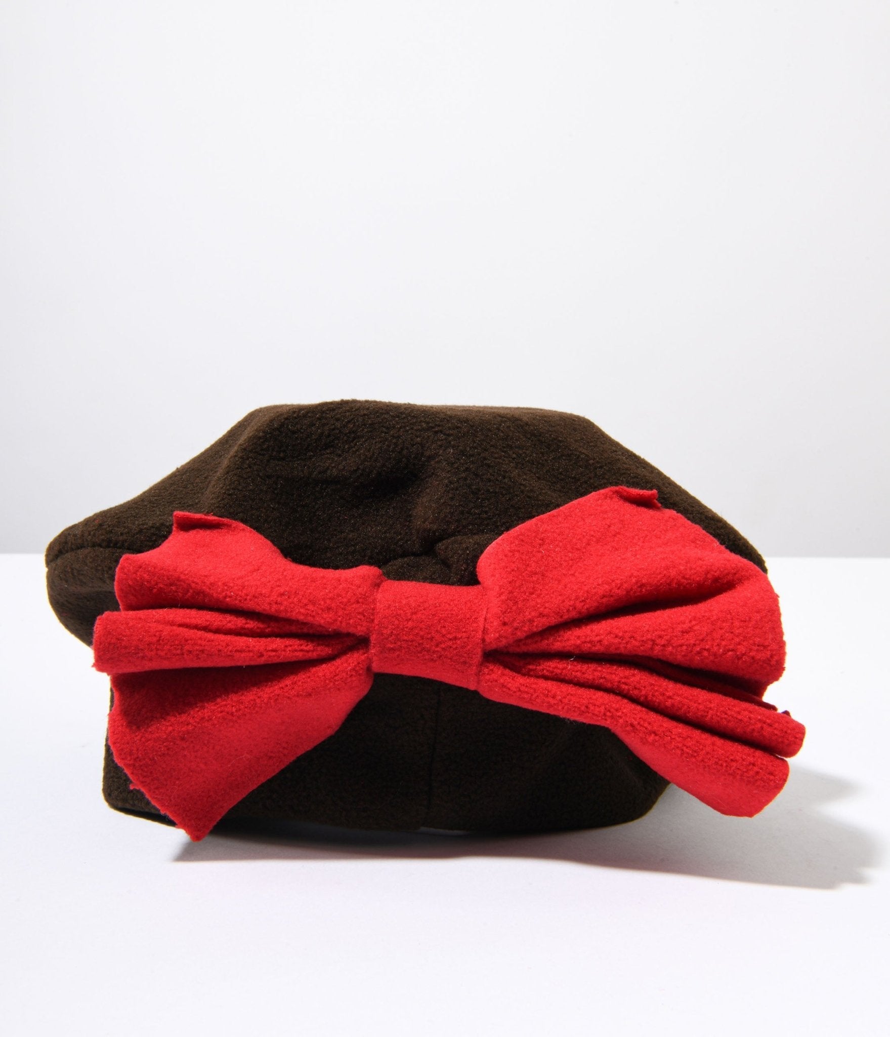 Brown & Red Bow Beret