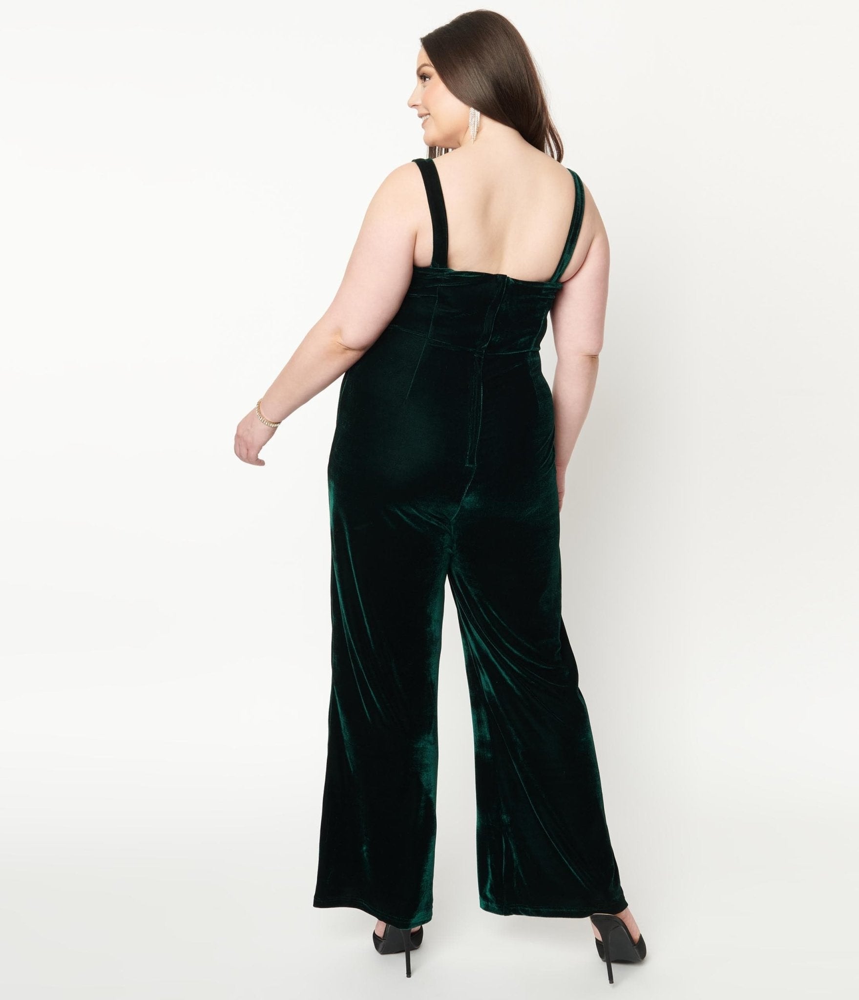 Collectif Plus Size Emerald Velvet Joan Jumpsuit