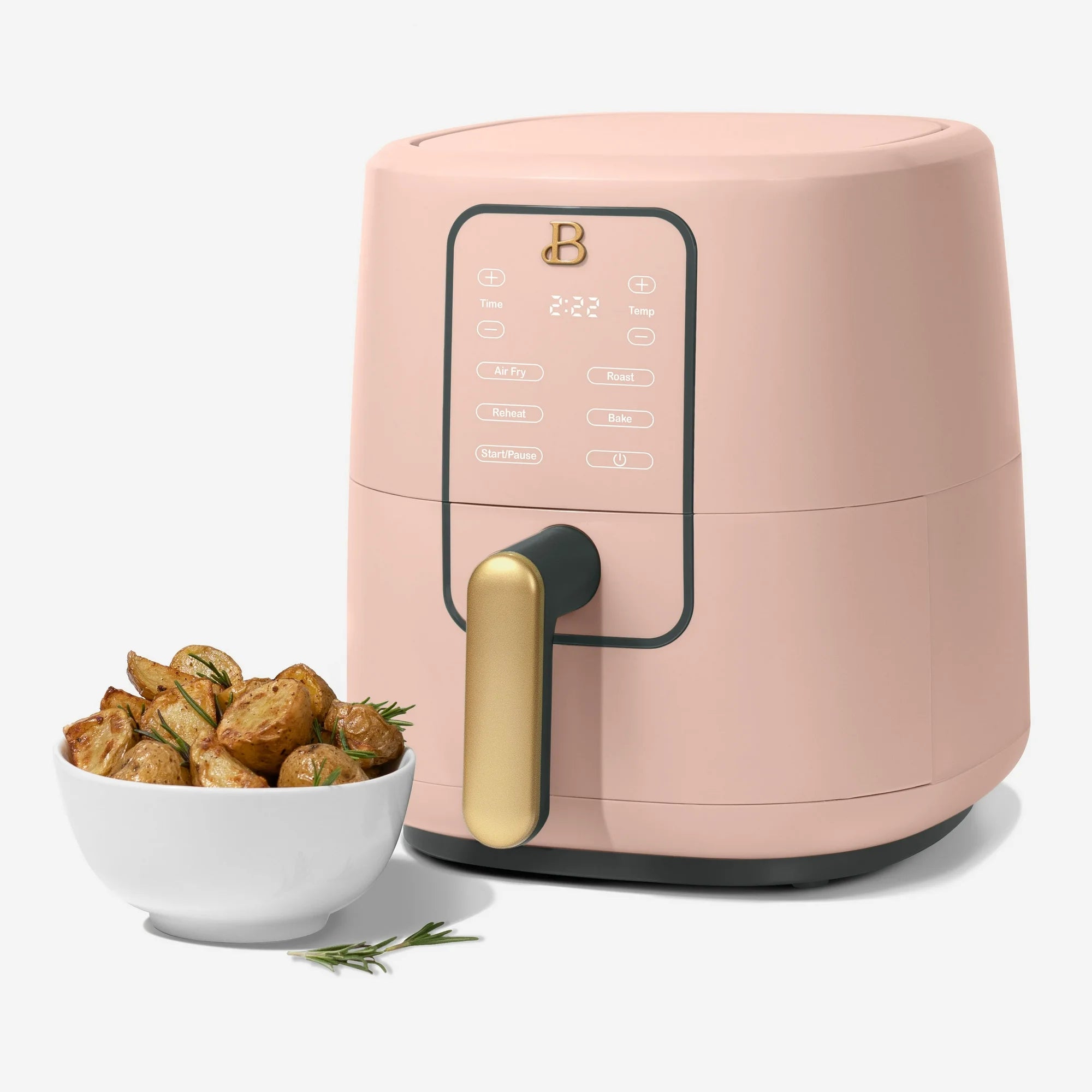 Beautiful 19704 3 Qt Air Fryer with TurboCrisp Technology, Rose by Drew Barrymore