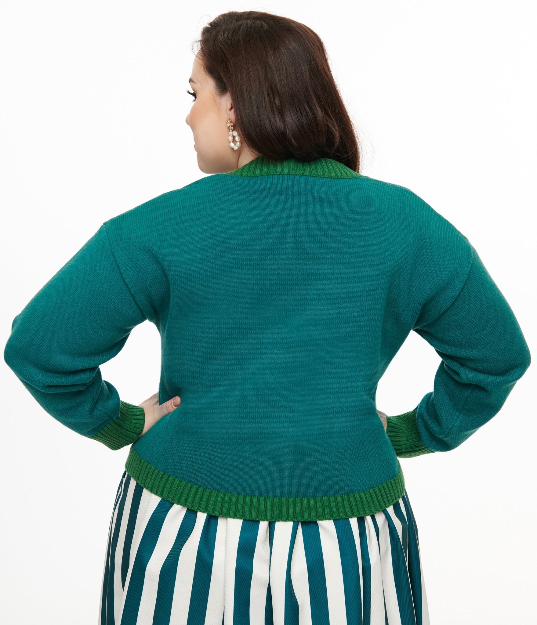 Tim Burton's The Nightmare Before Christmas by Unique Vintage Plus Size Teal Deadly Night Shade Cardigan