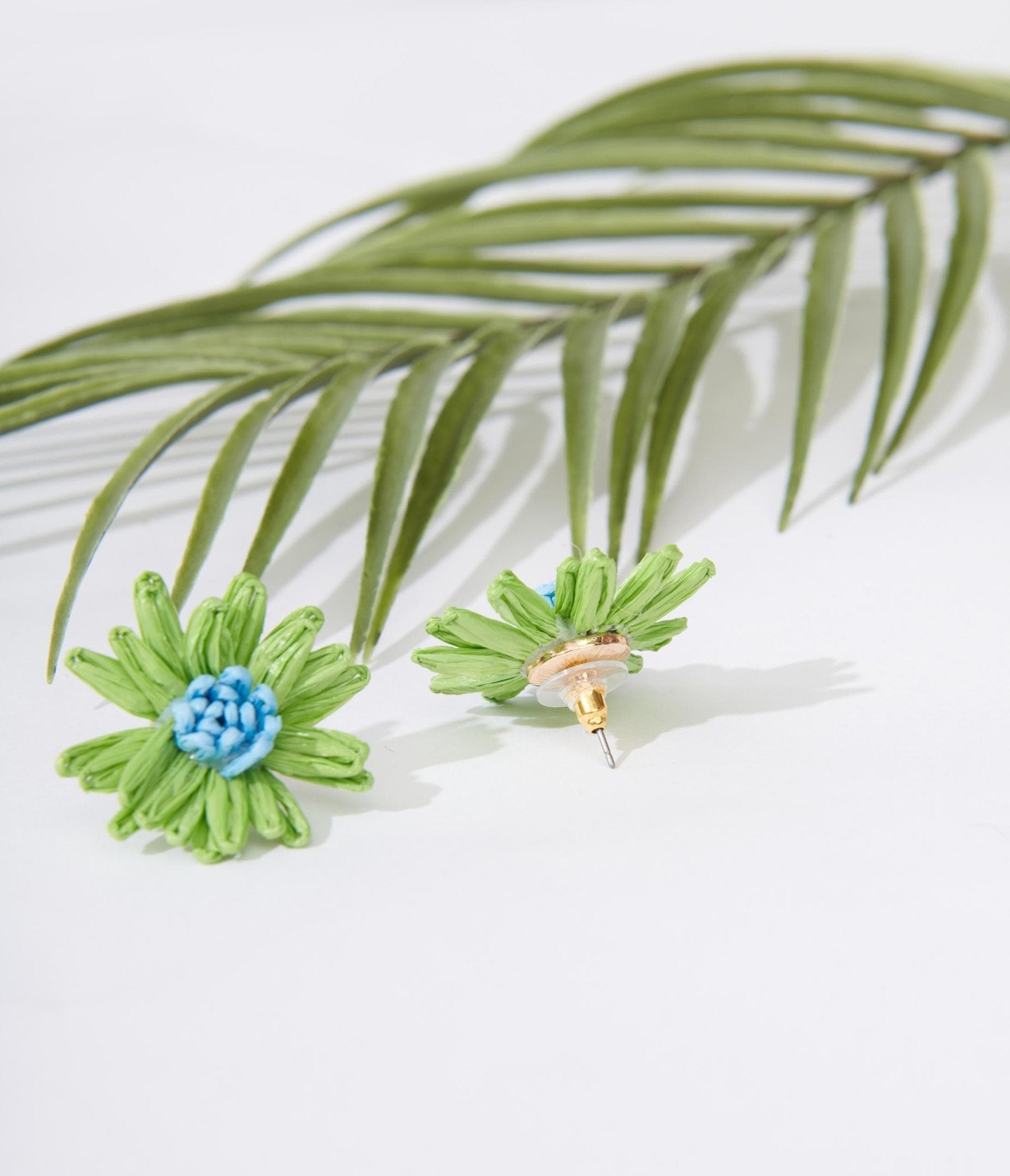 Green Flower Earrings