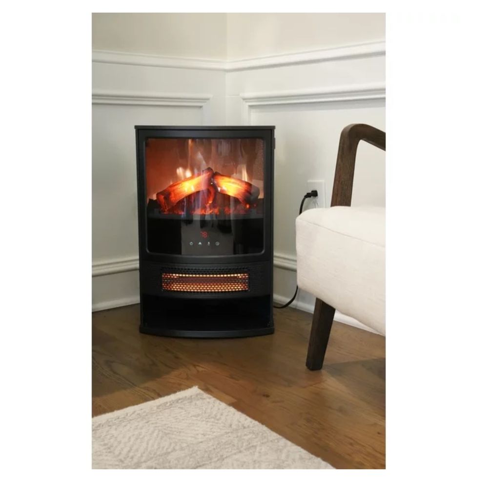 Better Homes & Gardens SHAG-G36E Rounded Corner Electric Fire Stove Heater Black with Remote