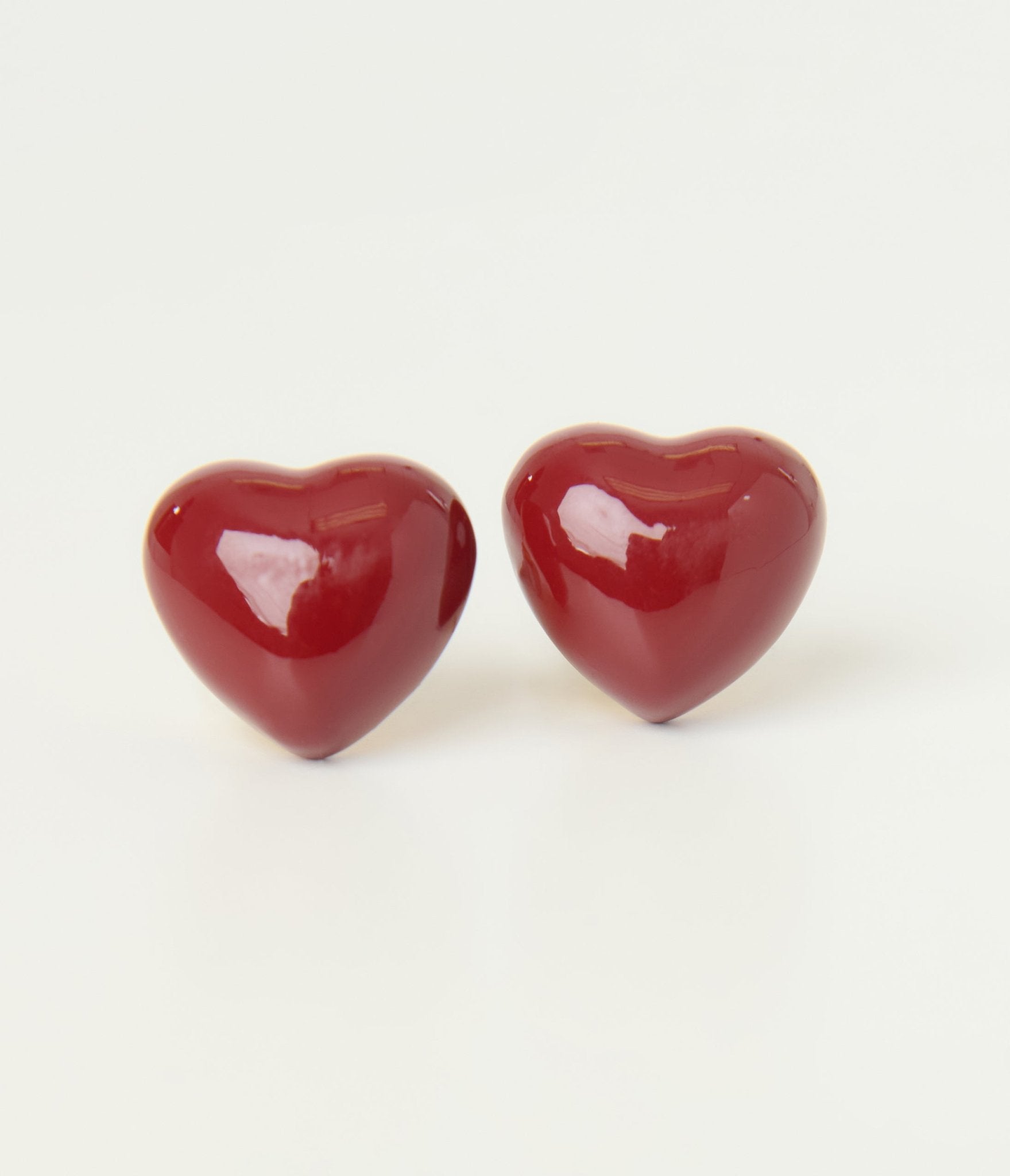 Banned Burgundy Lucky Heart Earrings