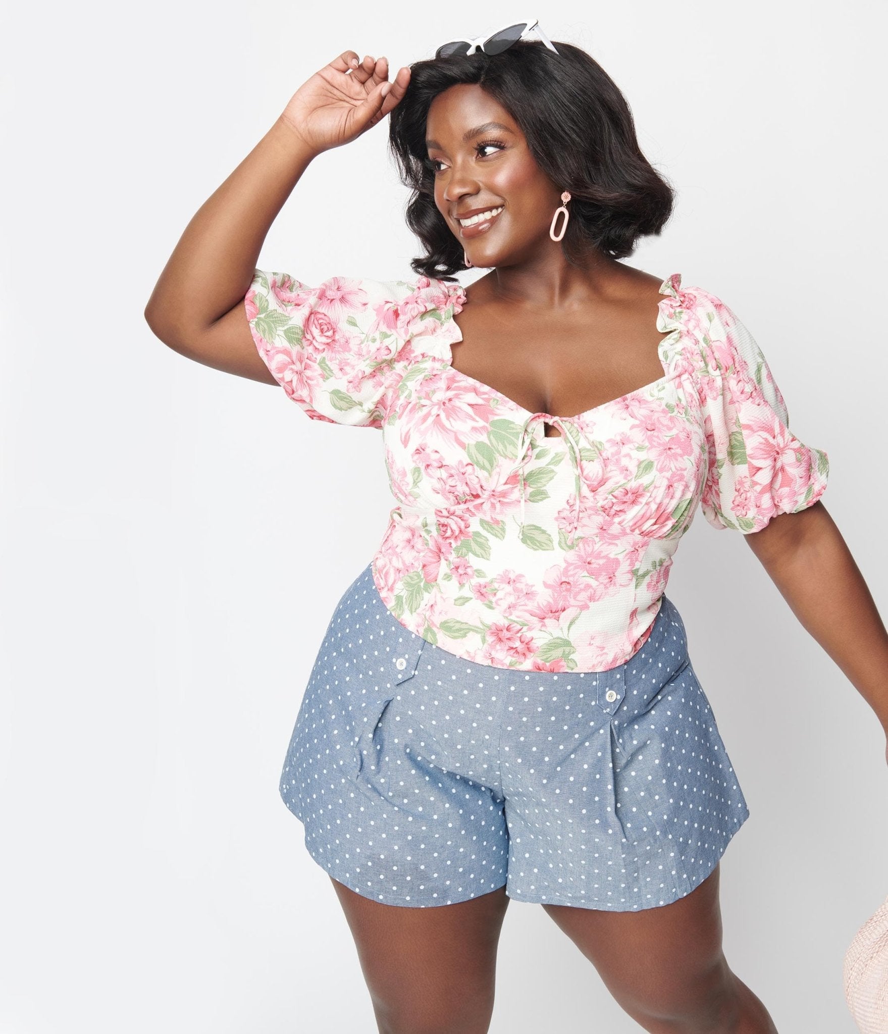 Plus Size Ivory Floral Truth Be Told Viviana Crop Top