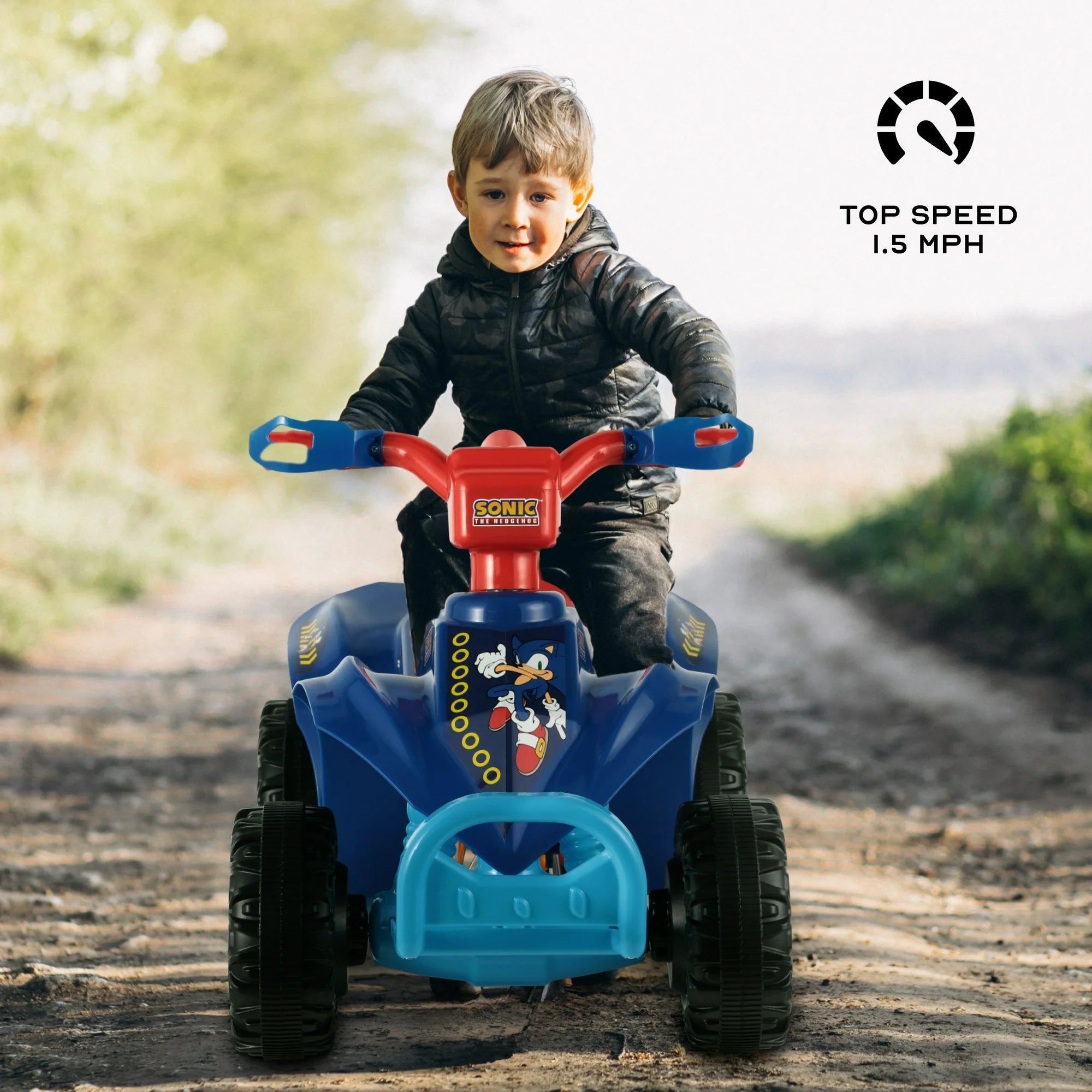 Sonic The Hedgehog A6VATV211-BLRD 6V Battery Powered Ride on ATV for Children - Blue