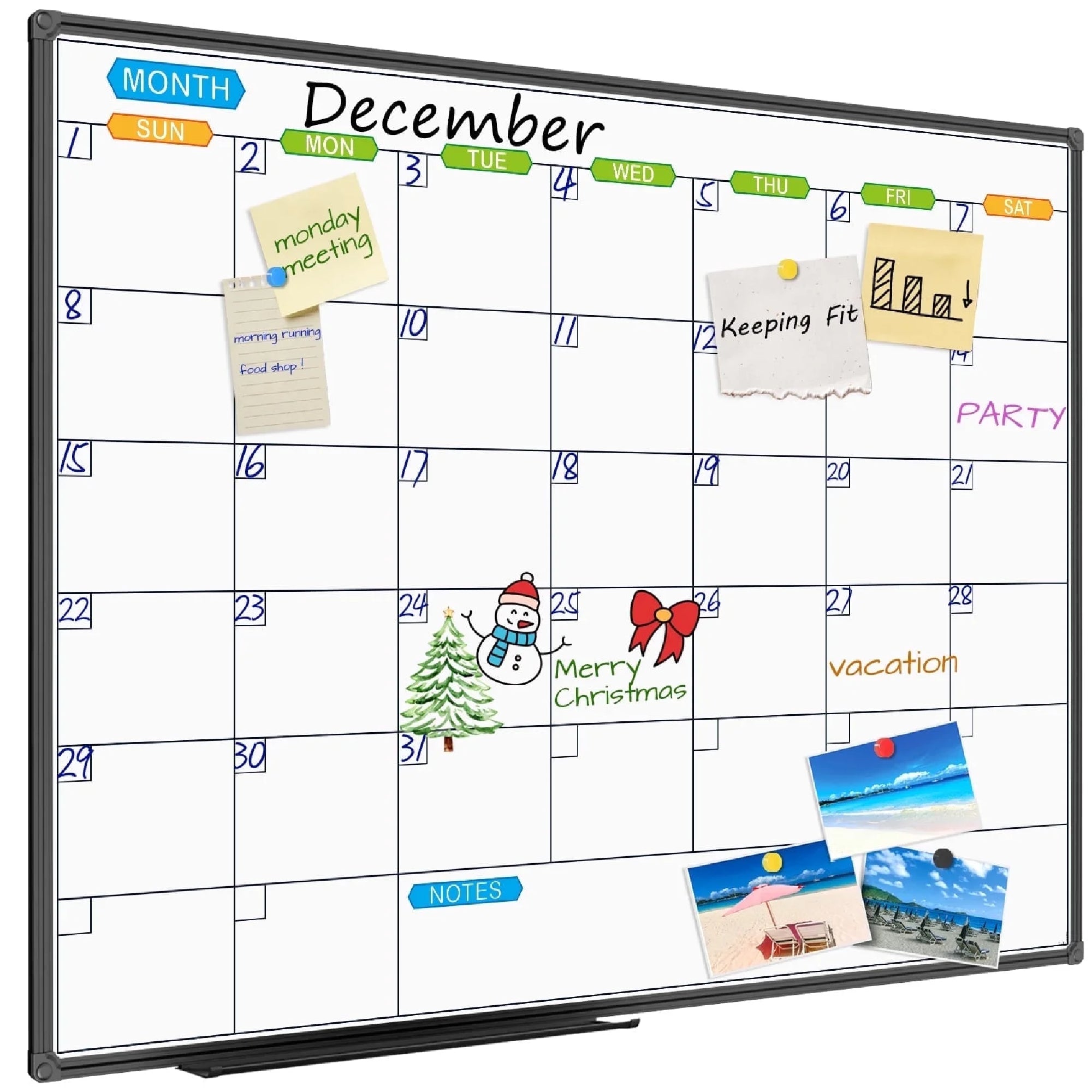 JILoffice Large Calendar Whiteboard 48 X 36 Monthly Weekly Magnetic Dry Erase Calendar Board for Office Home and School