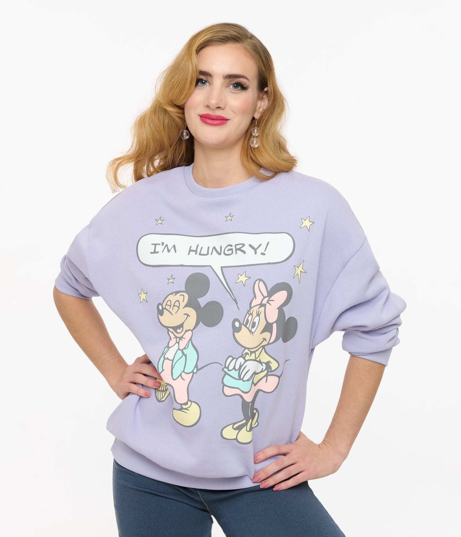 Cakeworthy Purple Minnie Mouse I'm Hungry Sweatshirt