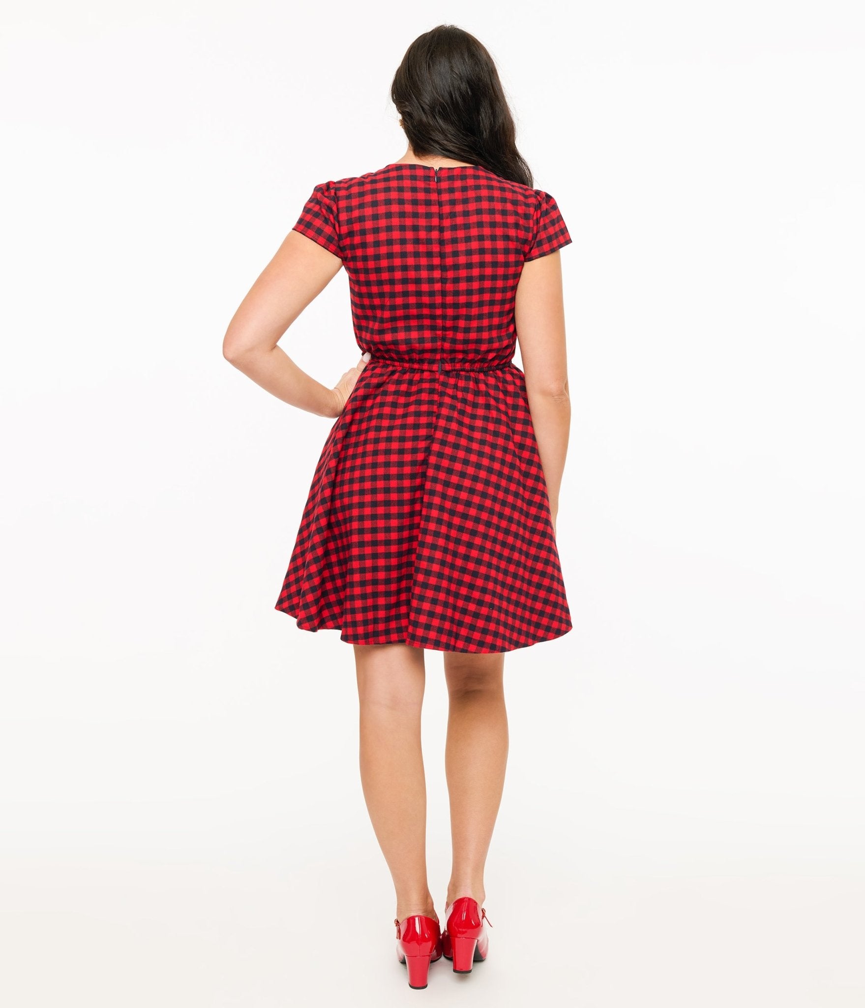 Red & Black Plaid Mini Dress