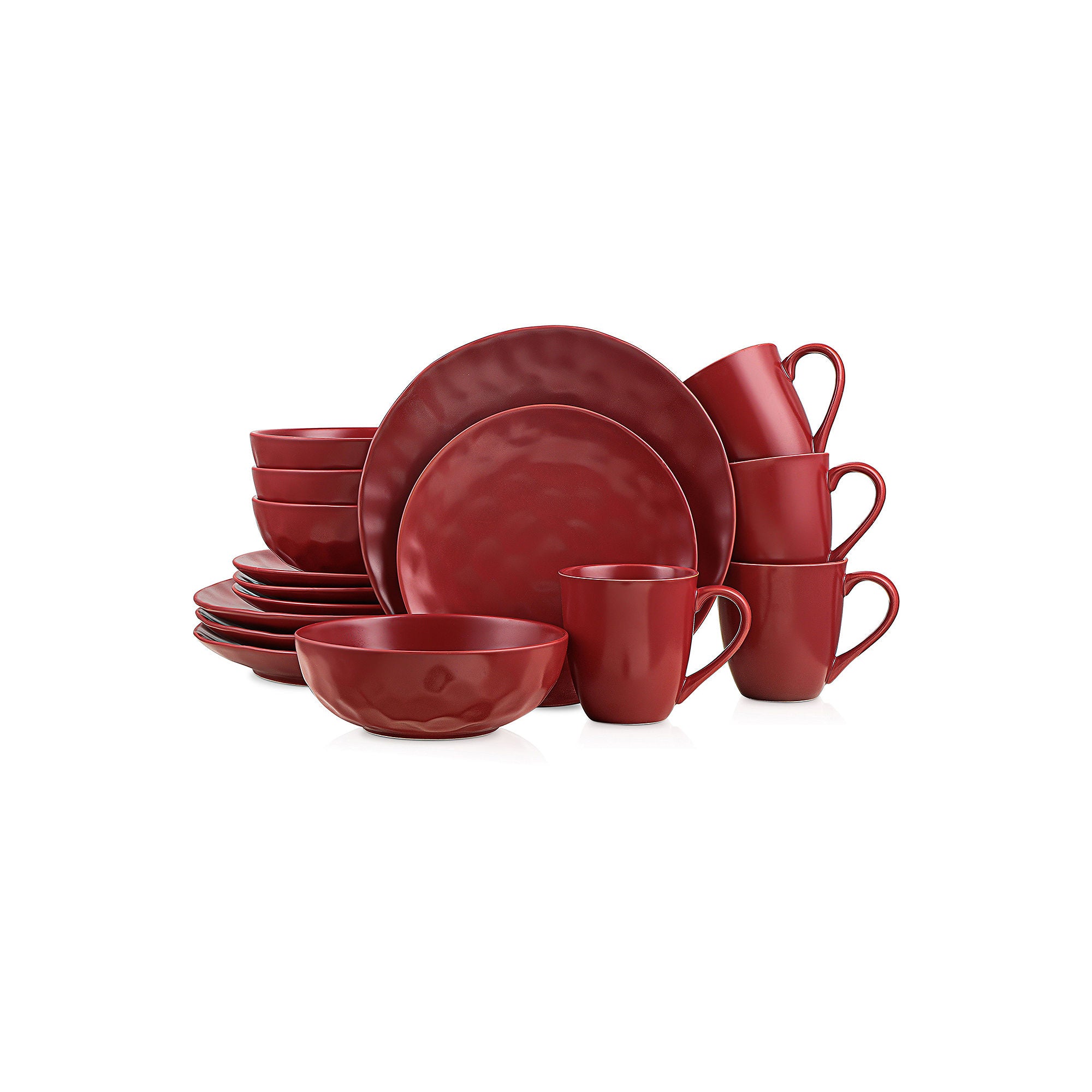 Stone + Lain Sl Sam 16-Pc. Porcelain Dinnerware Set - RED ONE SIZE