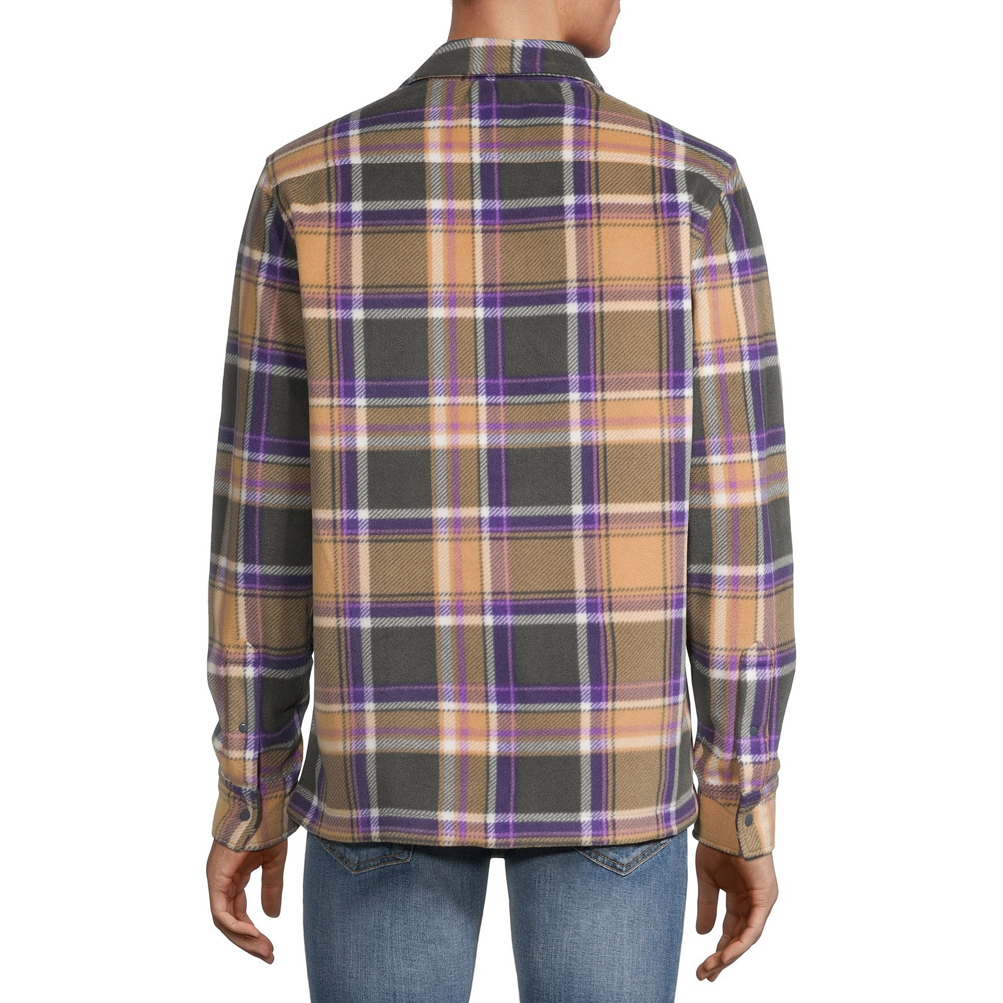 Arizona Mens Fleece Shirt Jacket - IC PLAID MEDIUM