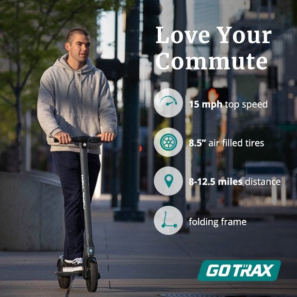 GOTRAX GT-RIVAL-BLACK Rival PLUS Electric Scooter 8.5 - Black