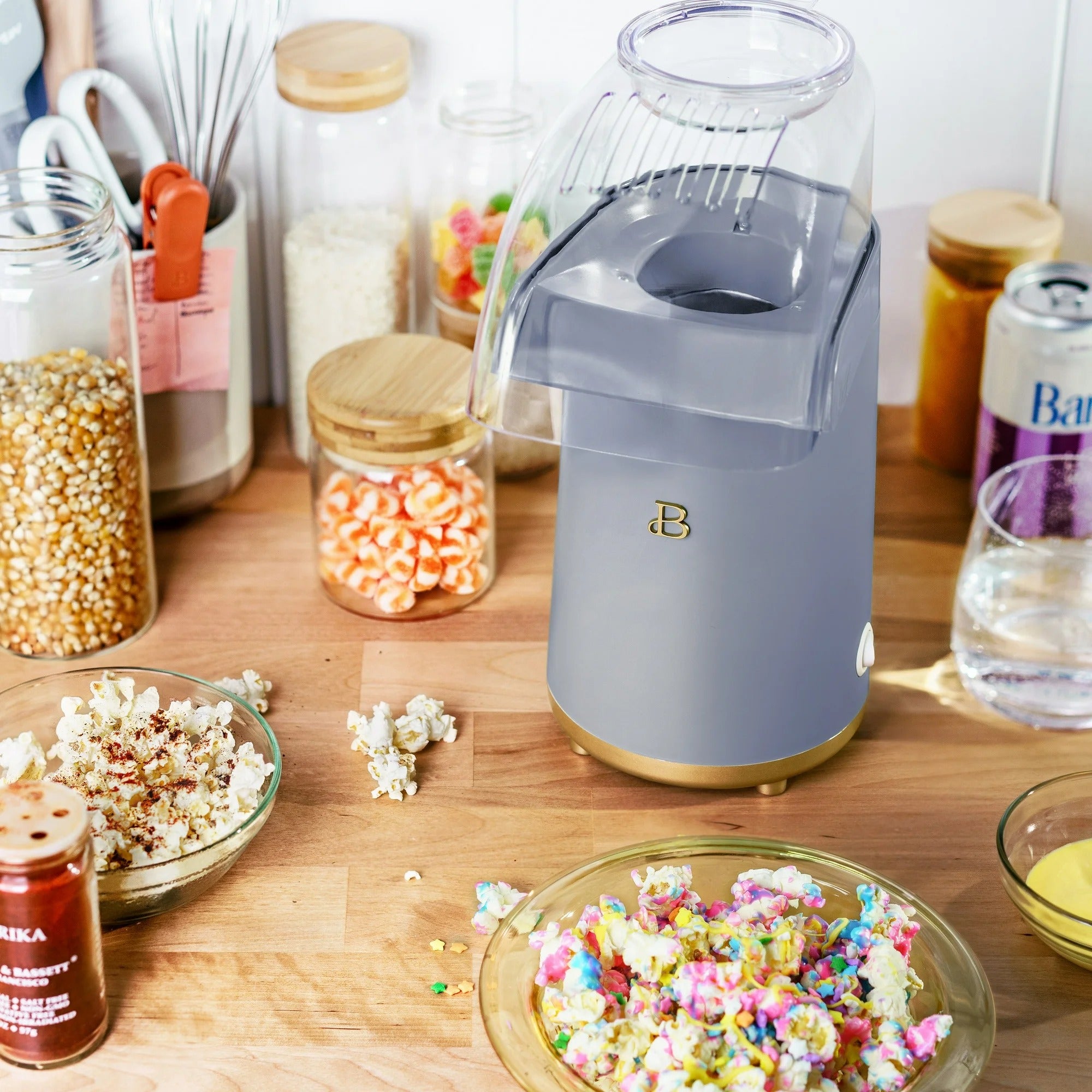 Beautiful 16 Cup Hot Air Electric Popcorn Maker, Cornflower Blue by Drew Barrymore