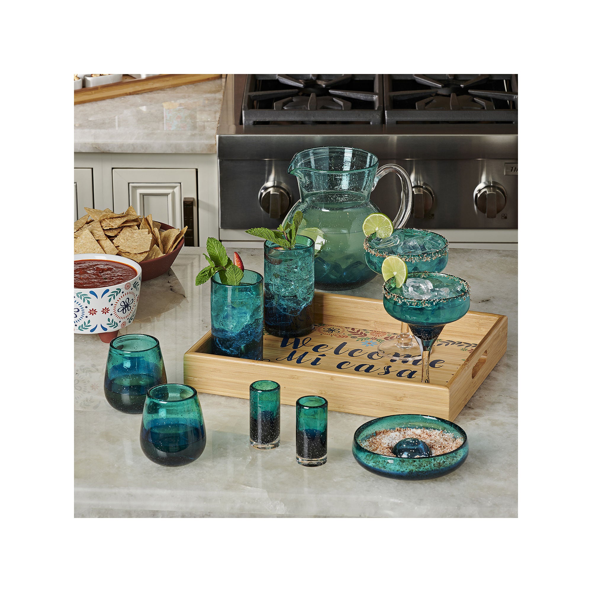 Mesa Mia Chapala Blue Ombre 4-Pc. Shot Glass - CIELO OMBRE ONE SIZE