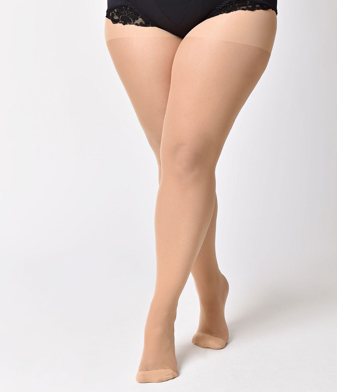 Plus Size Nude Sheer Backseam Pantyhose