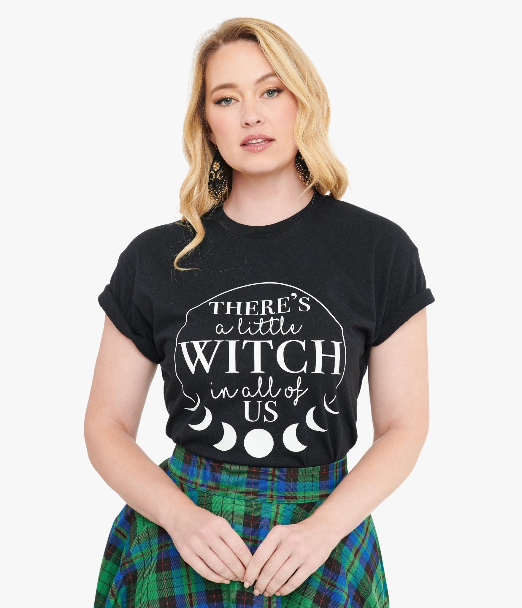 Wickedly Divine Shop Black There's A Little Witch In All Of Us Unisex Graphic Tee