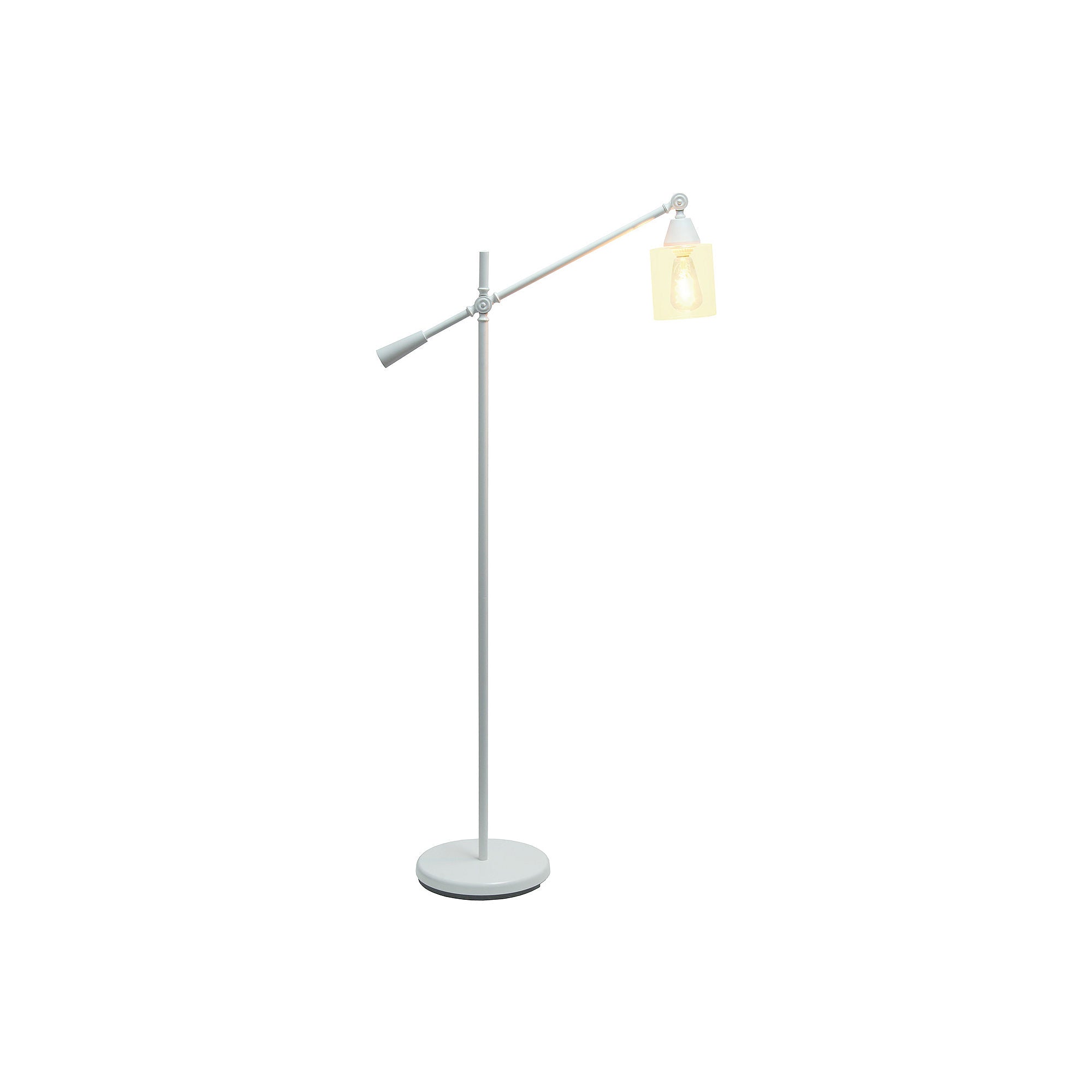 Asstd National Brand Lalia Home Swing Arm Floor Lamp With Clear Glass Cylindrical Shade - WHITE ONE SIZE