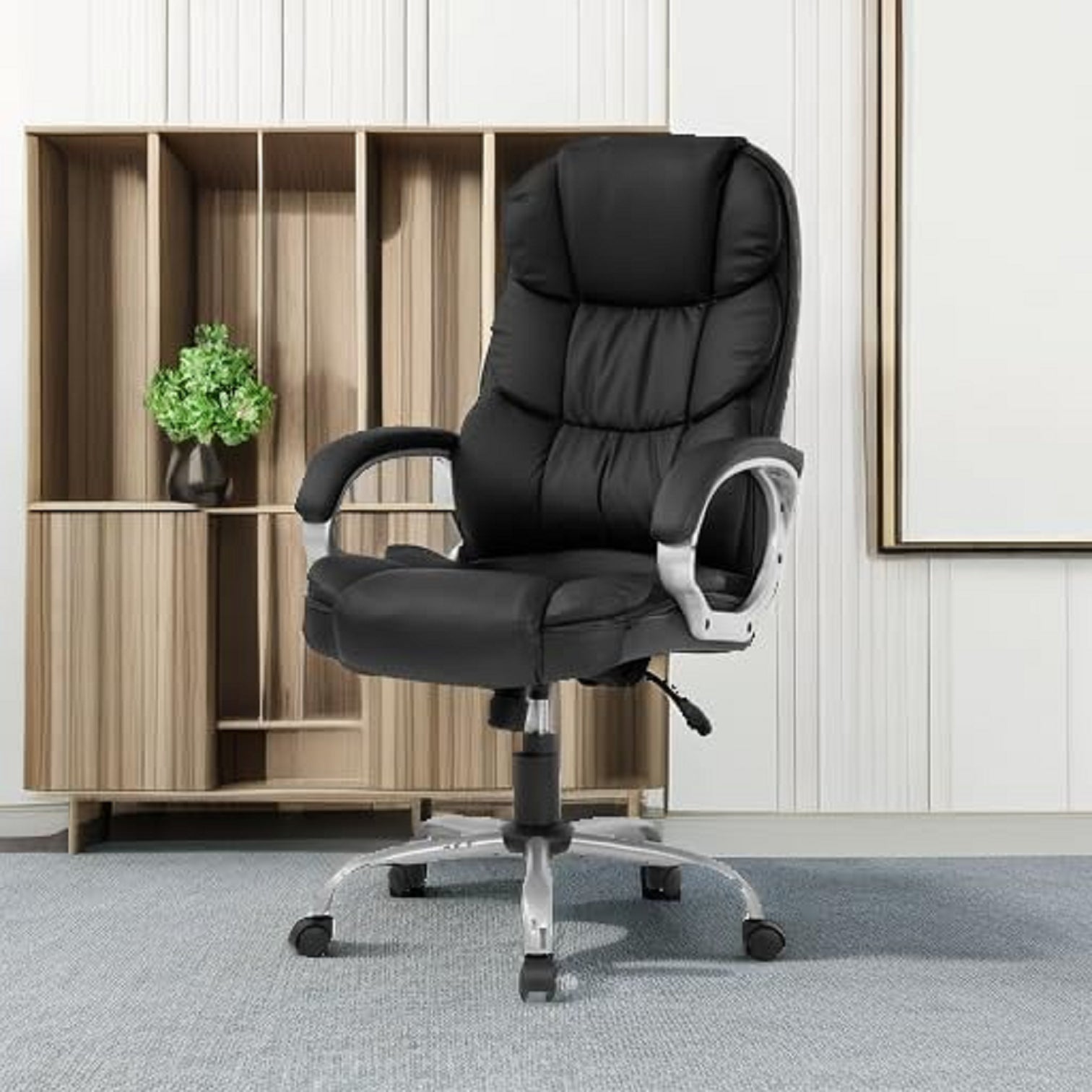 FDW High Back Adjustable Ergonomic Desk Chair, Black