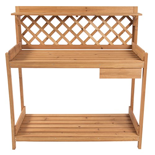 Best Choice Products SKY1172 Work Bench Station Planting Solid Wood Construction